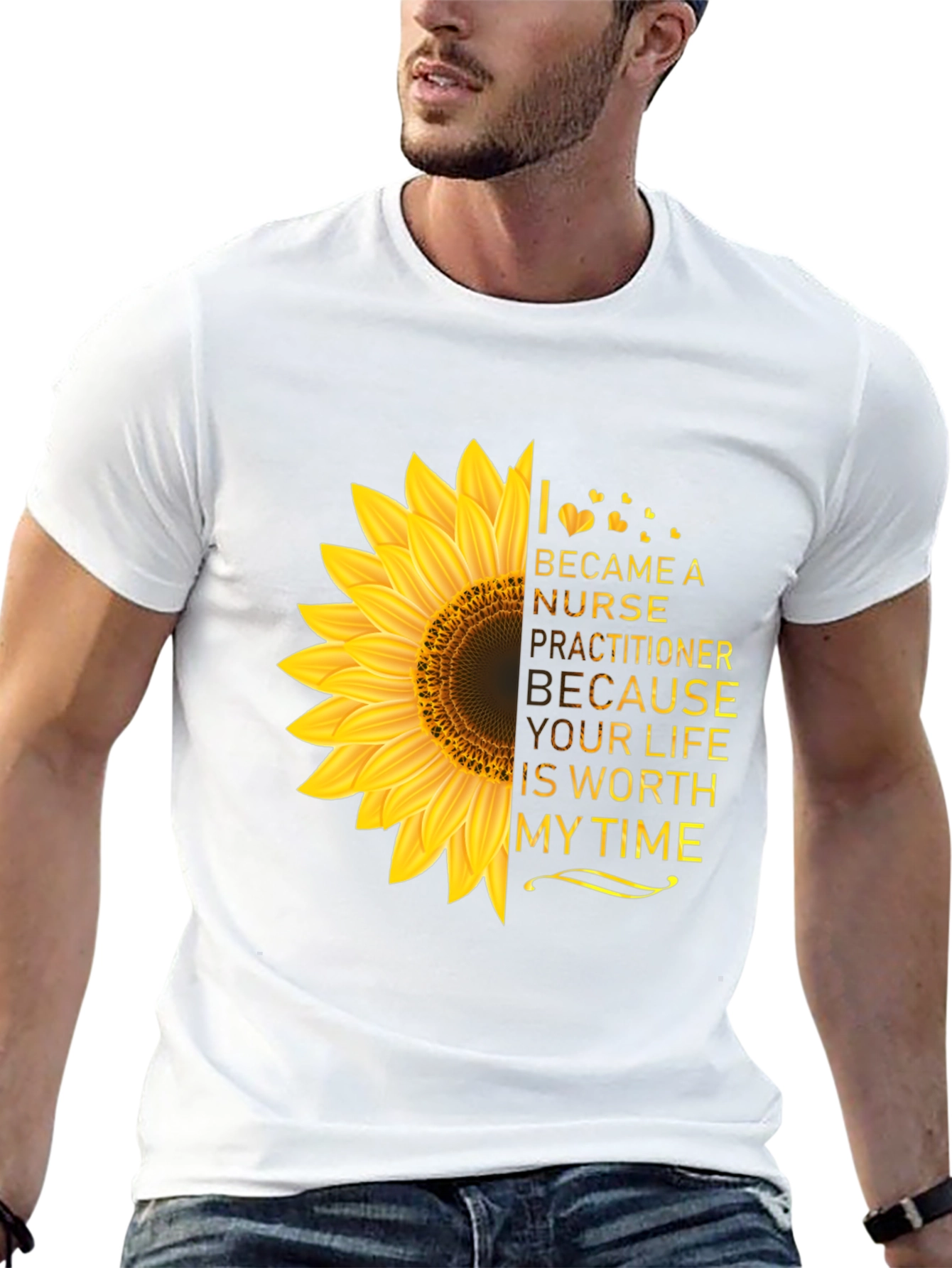 Black Nurse Practitioner Sunflower Tee view 13