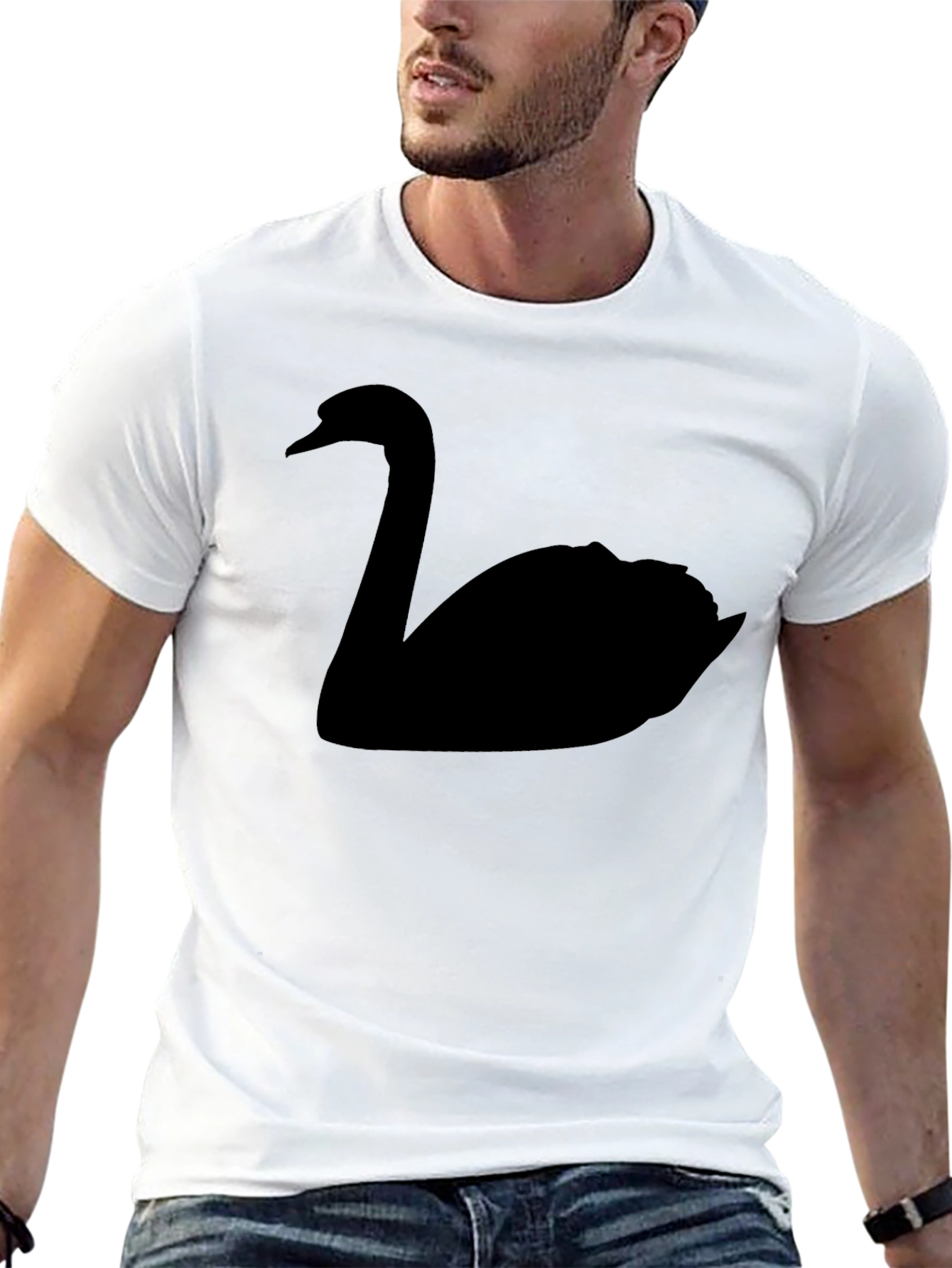 Black Black Swan Graphic T-Shirt - Unique Animal Design view 13
