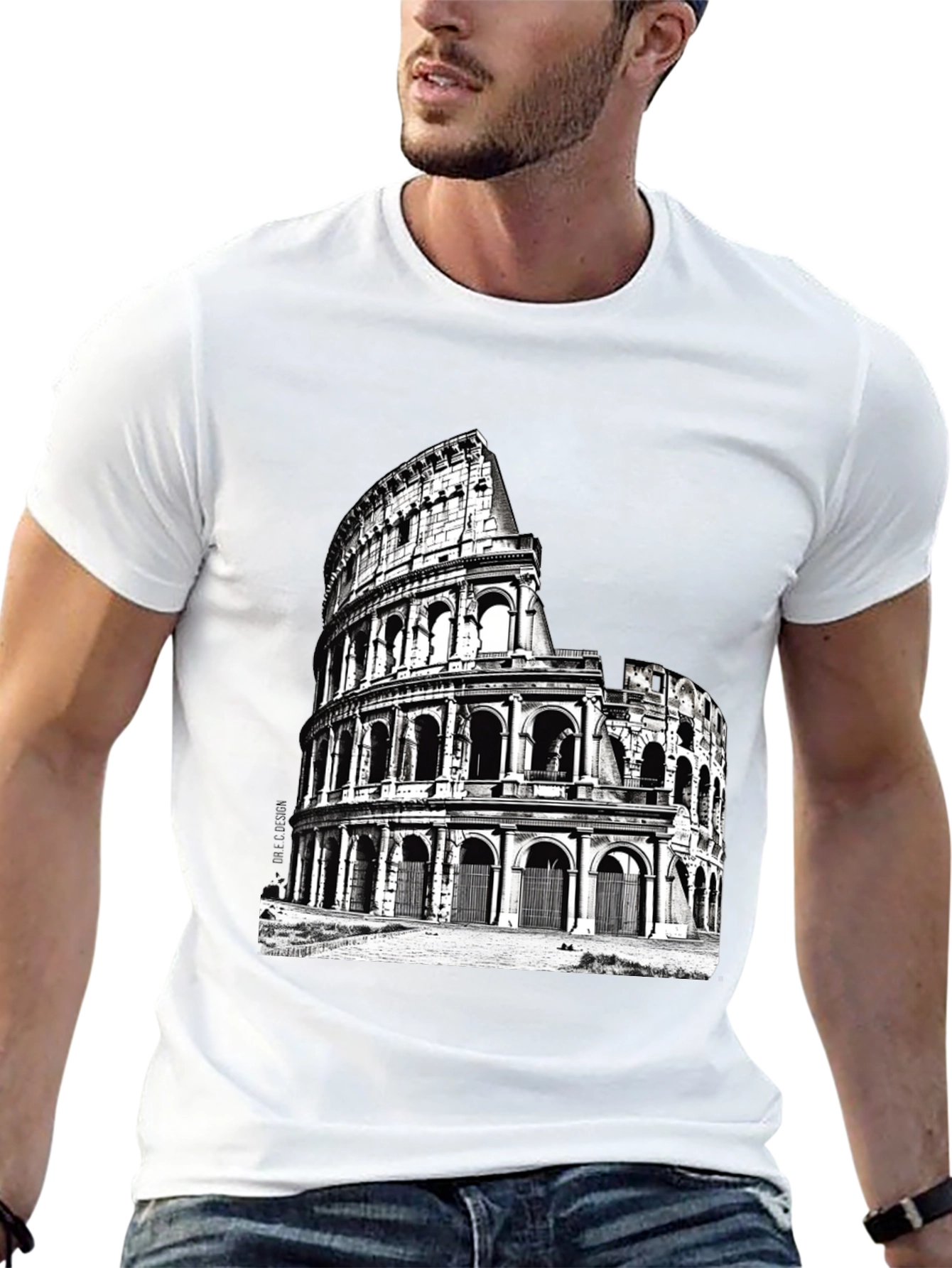 Black Colosseum Graphic Print Black T-Shirt view 13