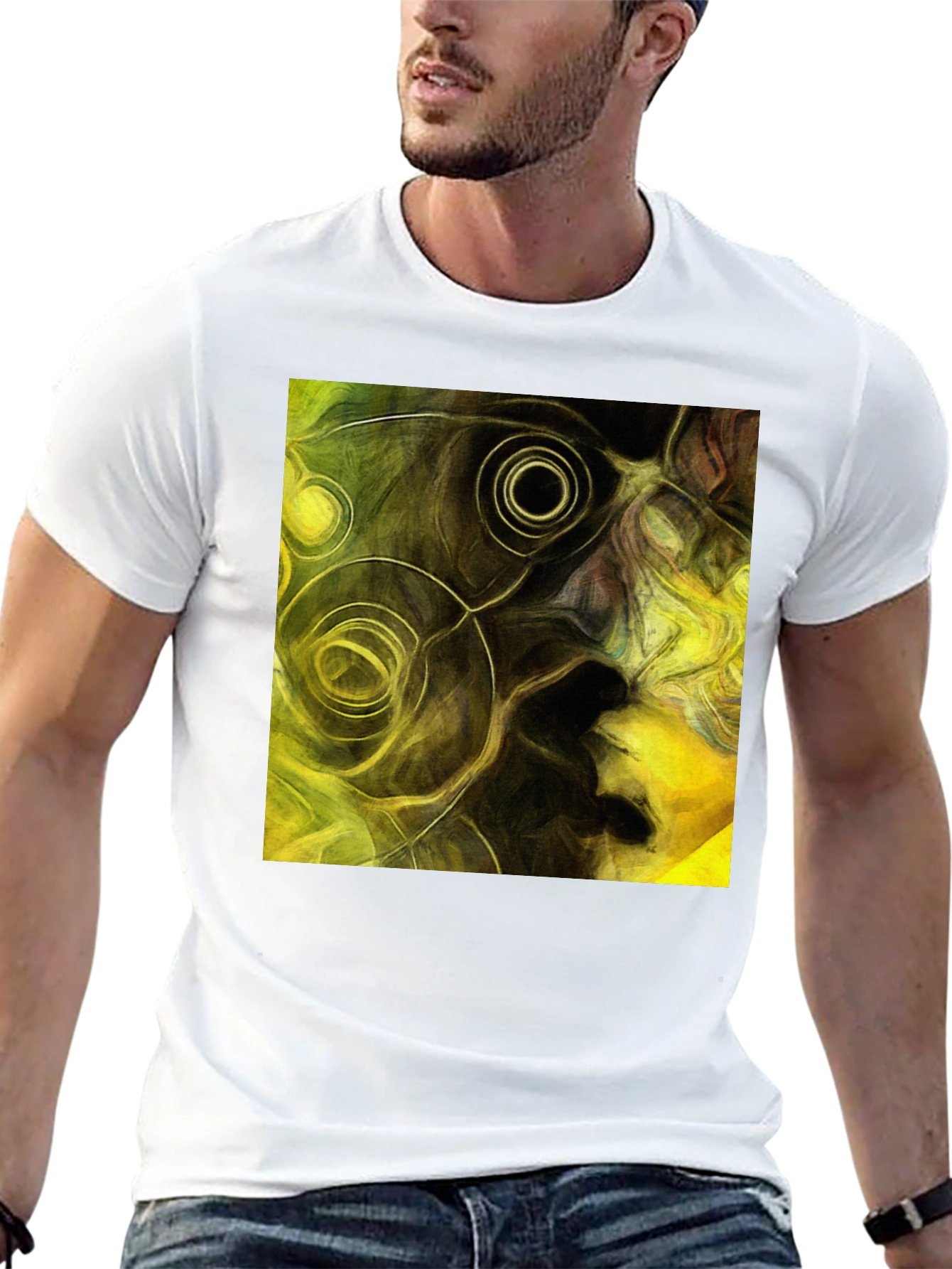 Black Abstract Art Black T-Shirt view 13