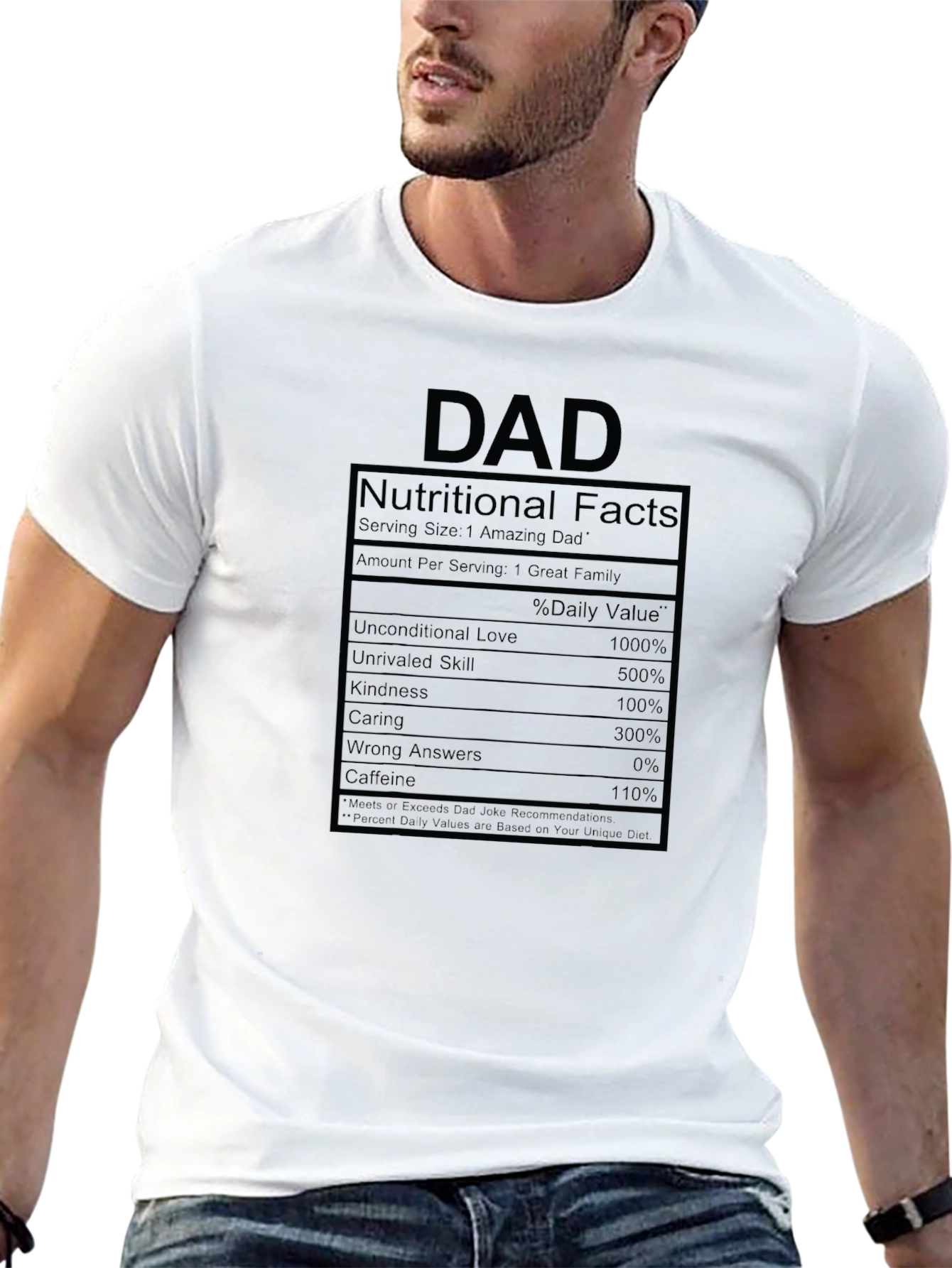 Black Dad Nutritional Facts Black T-Shirt view 13