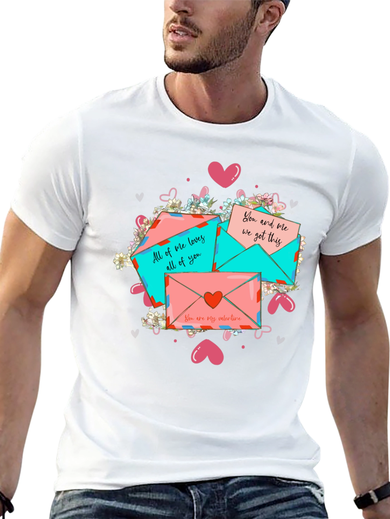 Black Valentine's Day Letter Graphic T-Shirt view 13