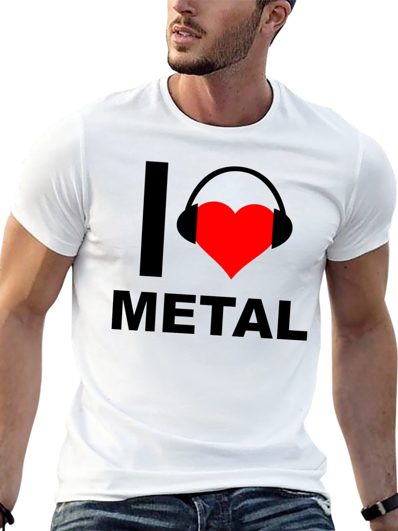 Black I Love Metal T-Shirt - Music Fan Tee view 13