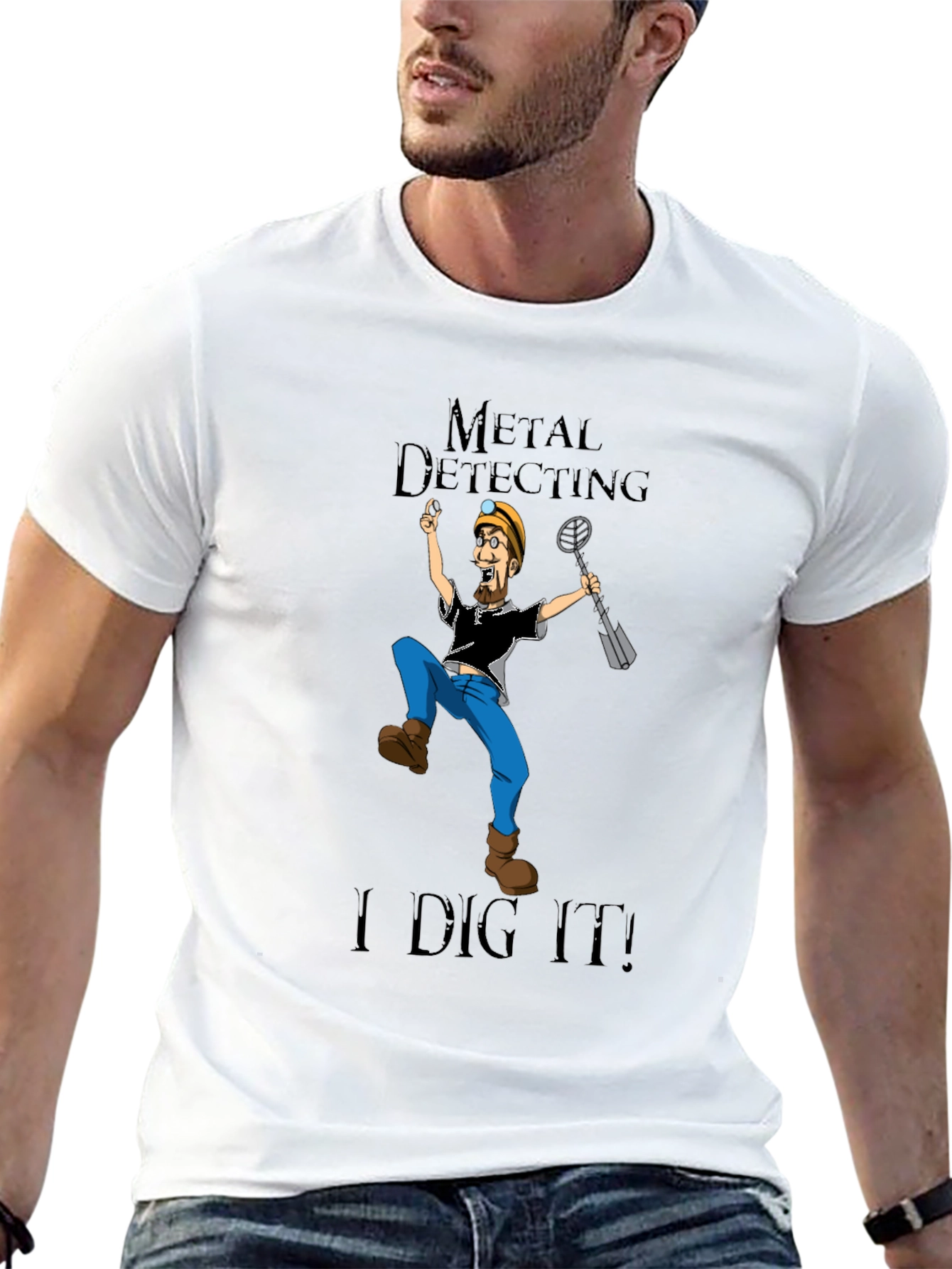 Black Metal Detecting T-Shirt - I Dig It! view 13