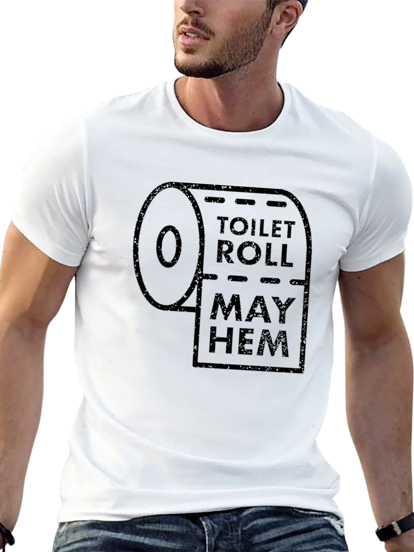 Black Toilet Roll Mayhem T-Shirt - Funny Graphic Tee view 13