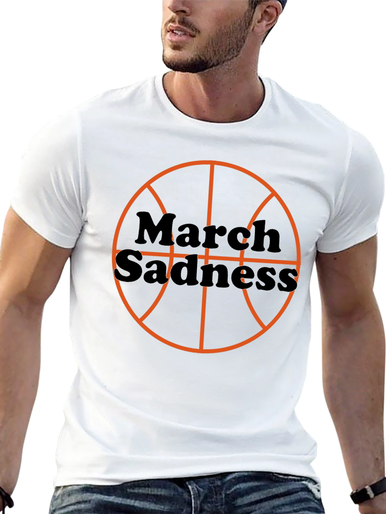 Black March Sadness Basketball T-Shirt view 13