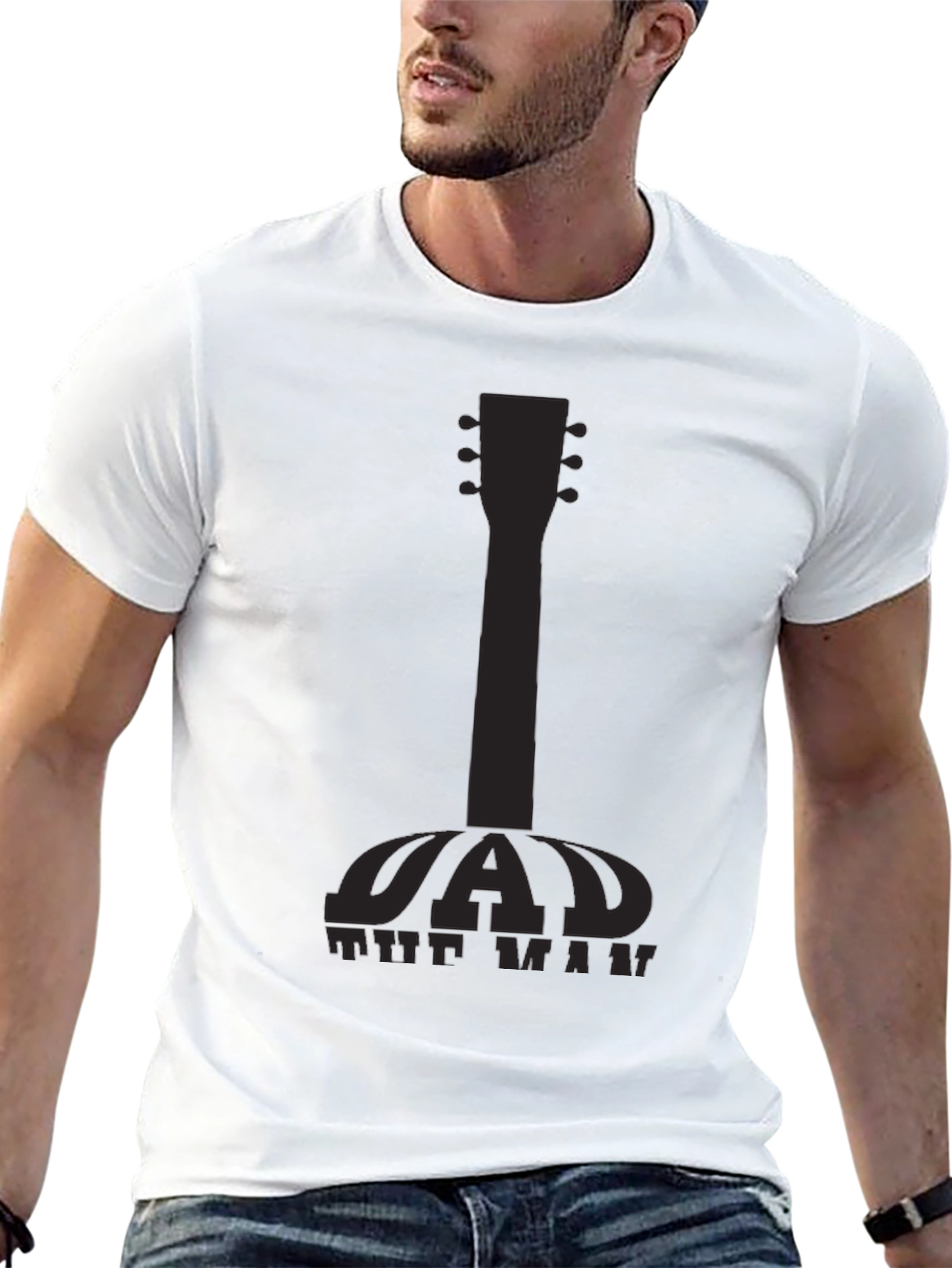Black Dad The Man Guitar Graphic Tee view 13