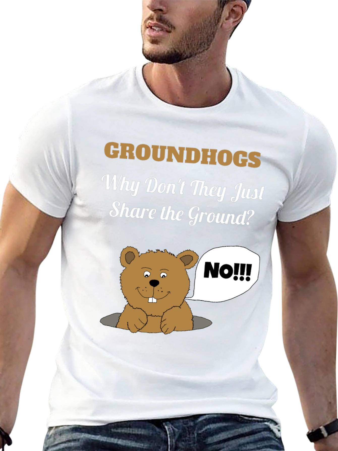 Black Groundhog Day Humor T-Shirt - Share the Ground? view 13