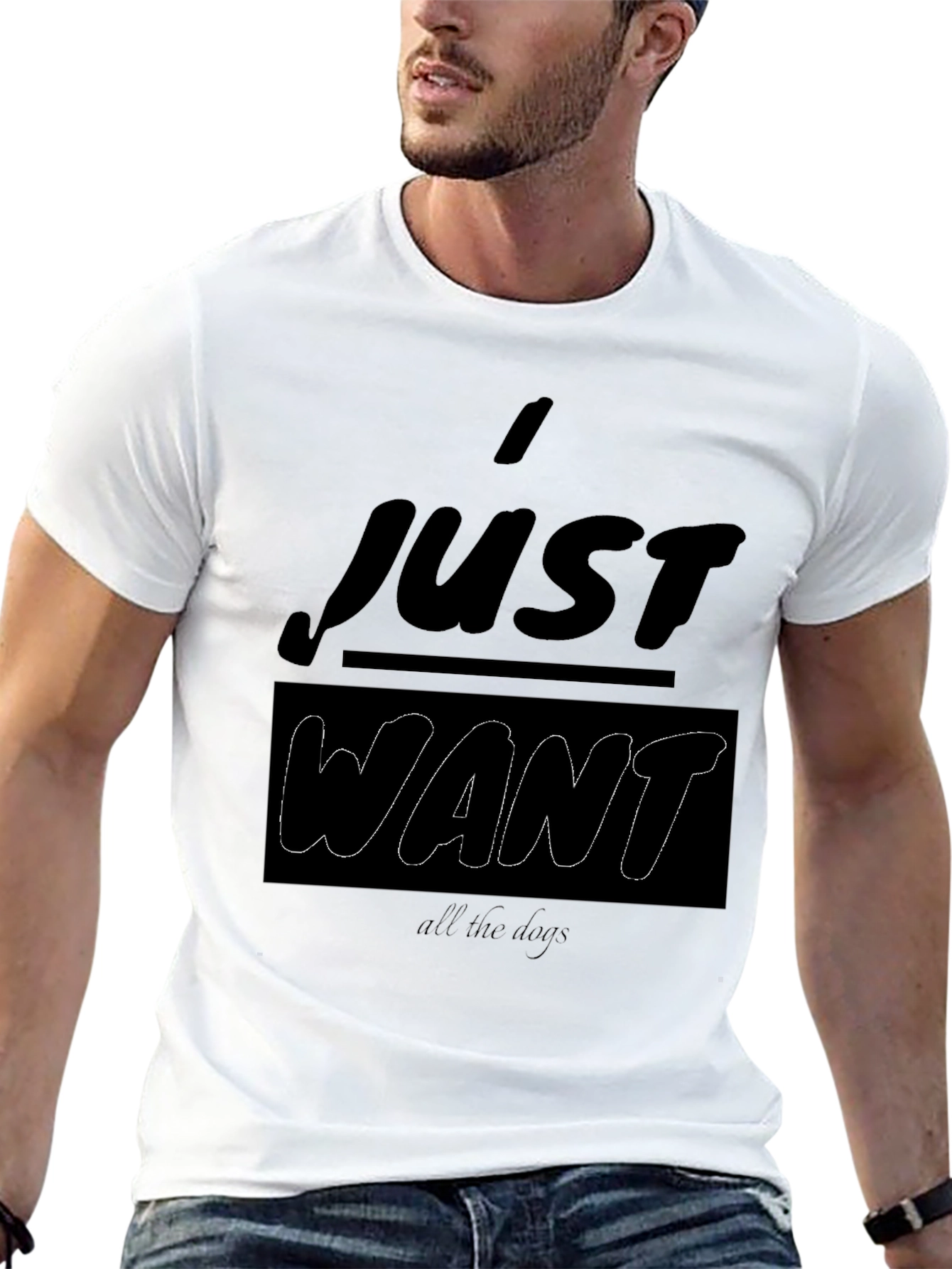 Black I Just Want All The Dogs Black T-Shirt view 13