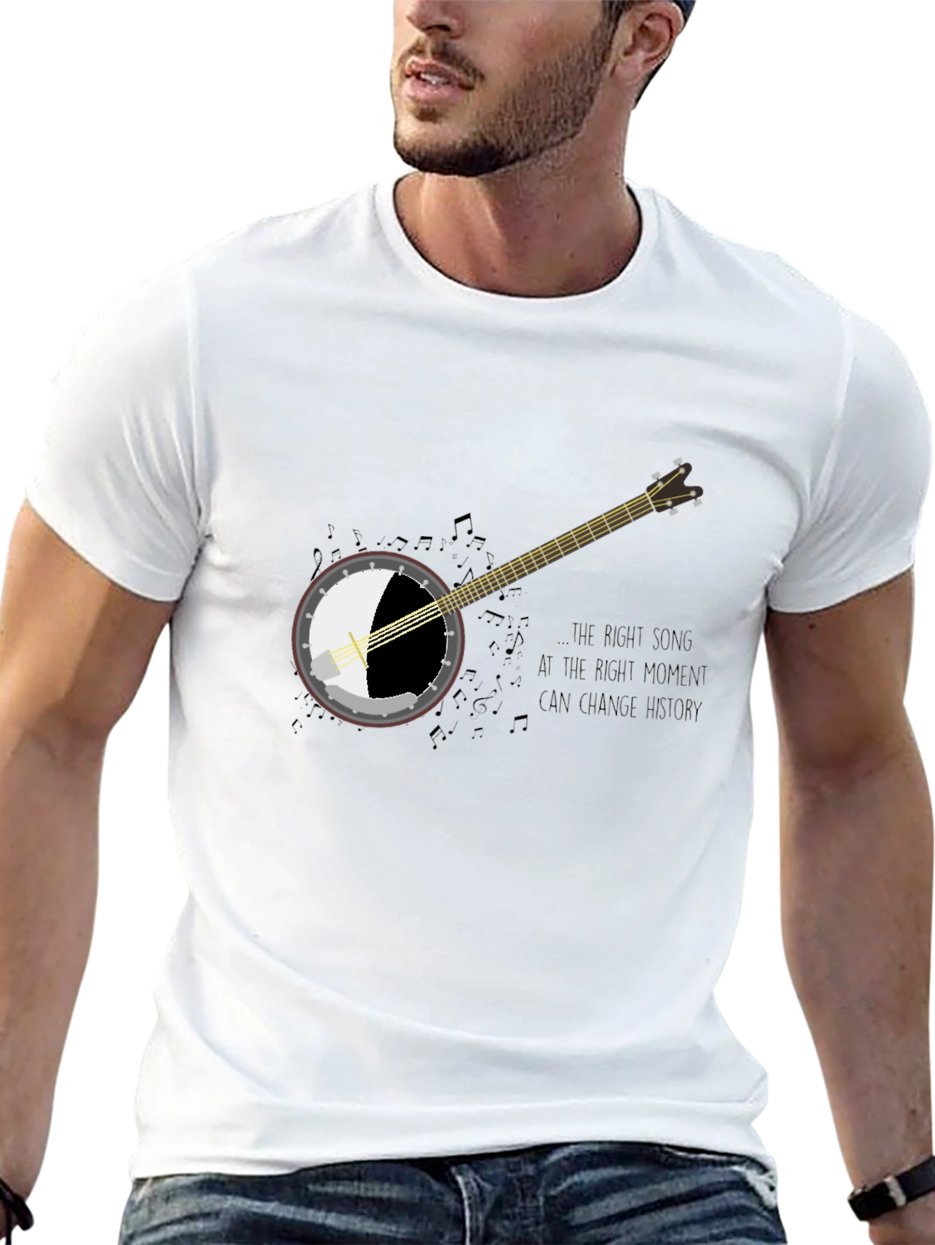 Black Banjo Graphic Tee - Music Changes History view 13