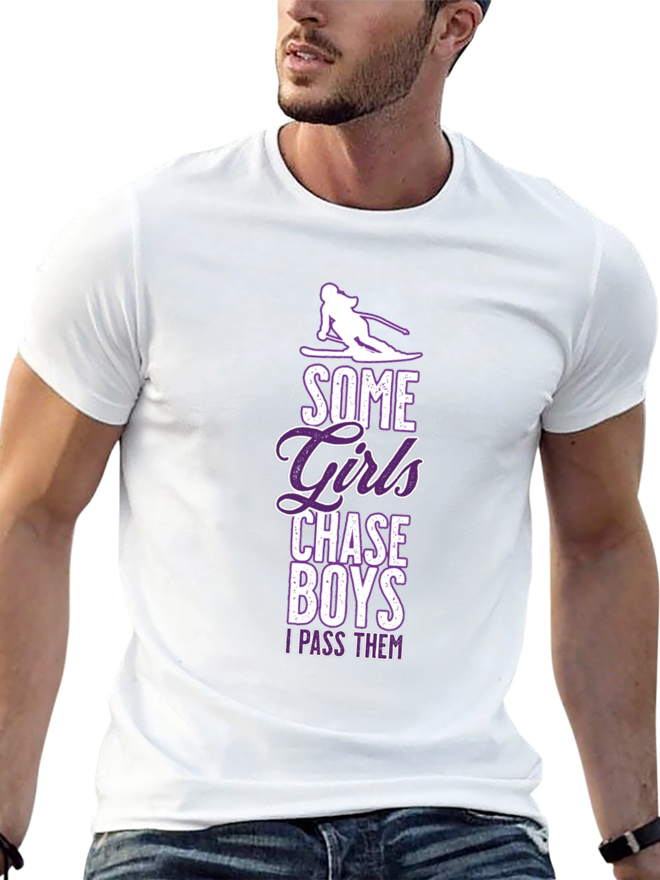 Black Girls Chase Boys Ski T-Shirt - I Pass Them view 13
