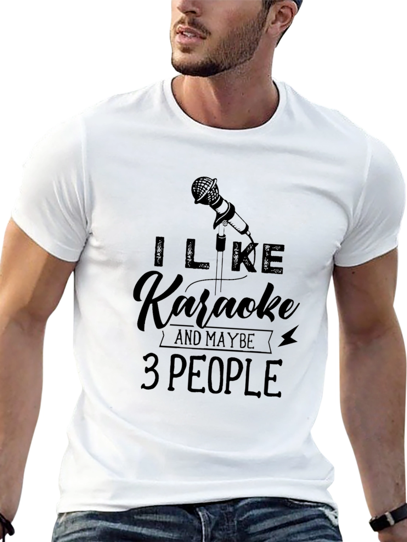 Black Karaoke Lover T-Shirt - I Like Karaoke & Maybe 3 People view 13