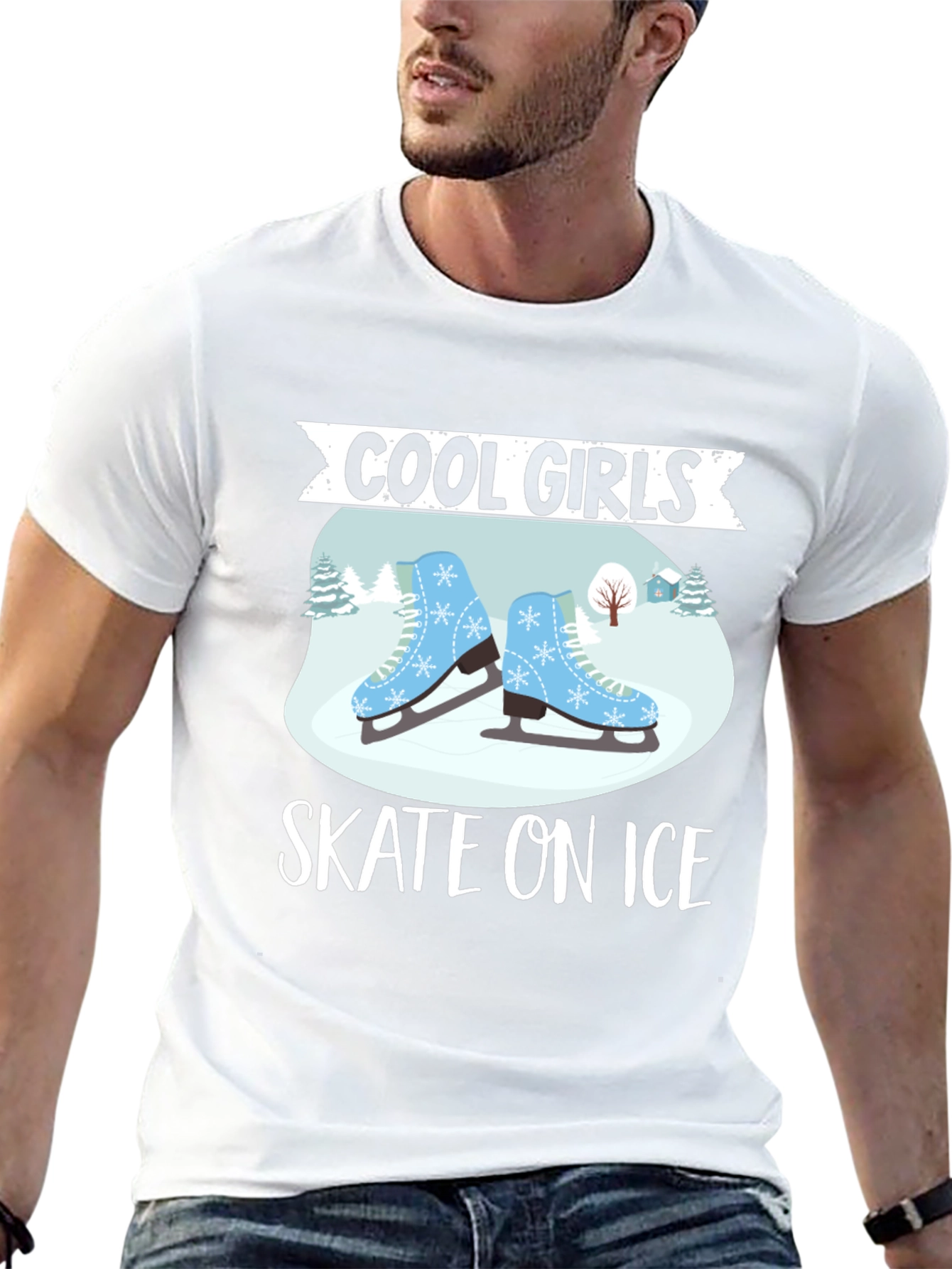 Black Cool Girls Skate On Ice T-Shirt view 13