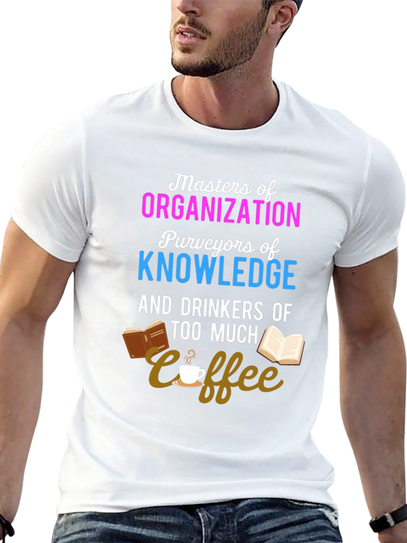 Black Masters of Organization Coffee Lover T-Shirt view 13