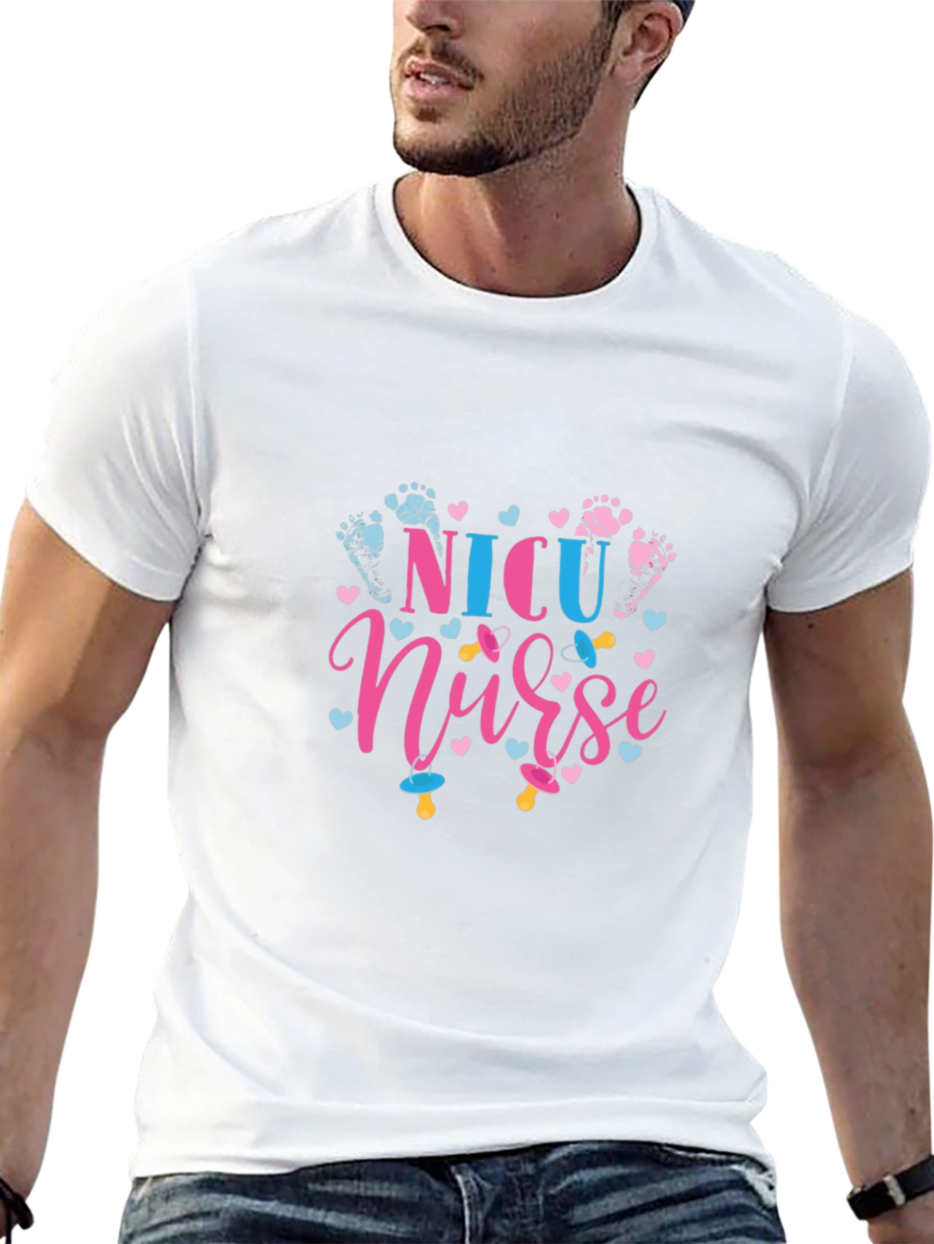 Black NICU Nurse Graphic Tee - Newborn Care Shirt view 13
