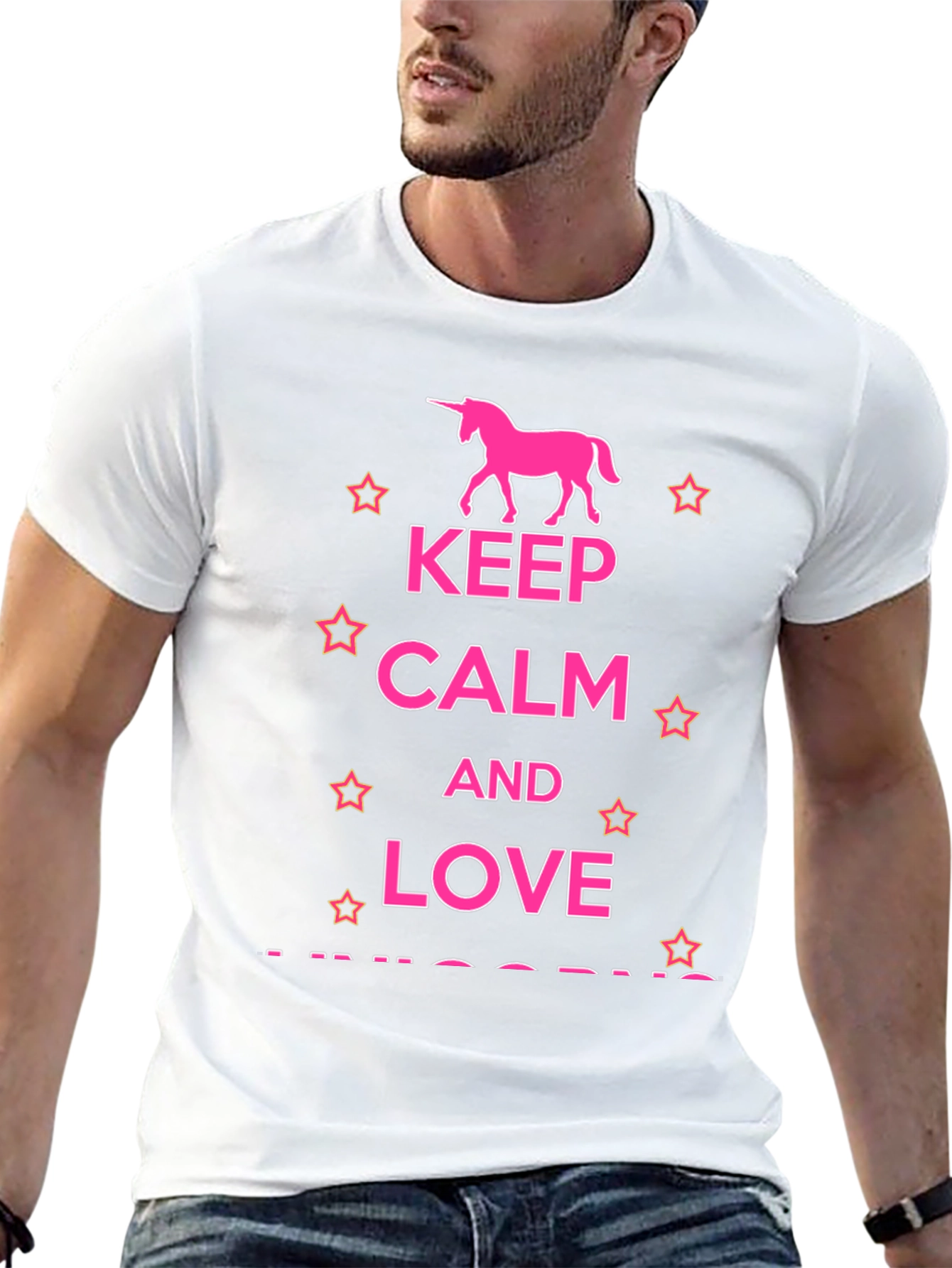 Black Keep Calm & Love Unicorns T-Shirt view 13