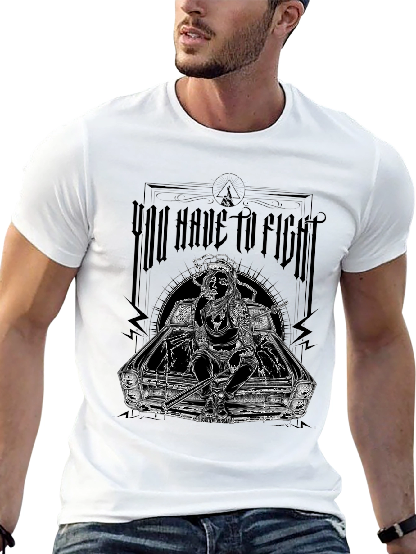Black You Have To Fight Graphic Tee view 13