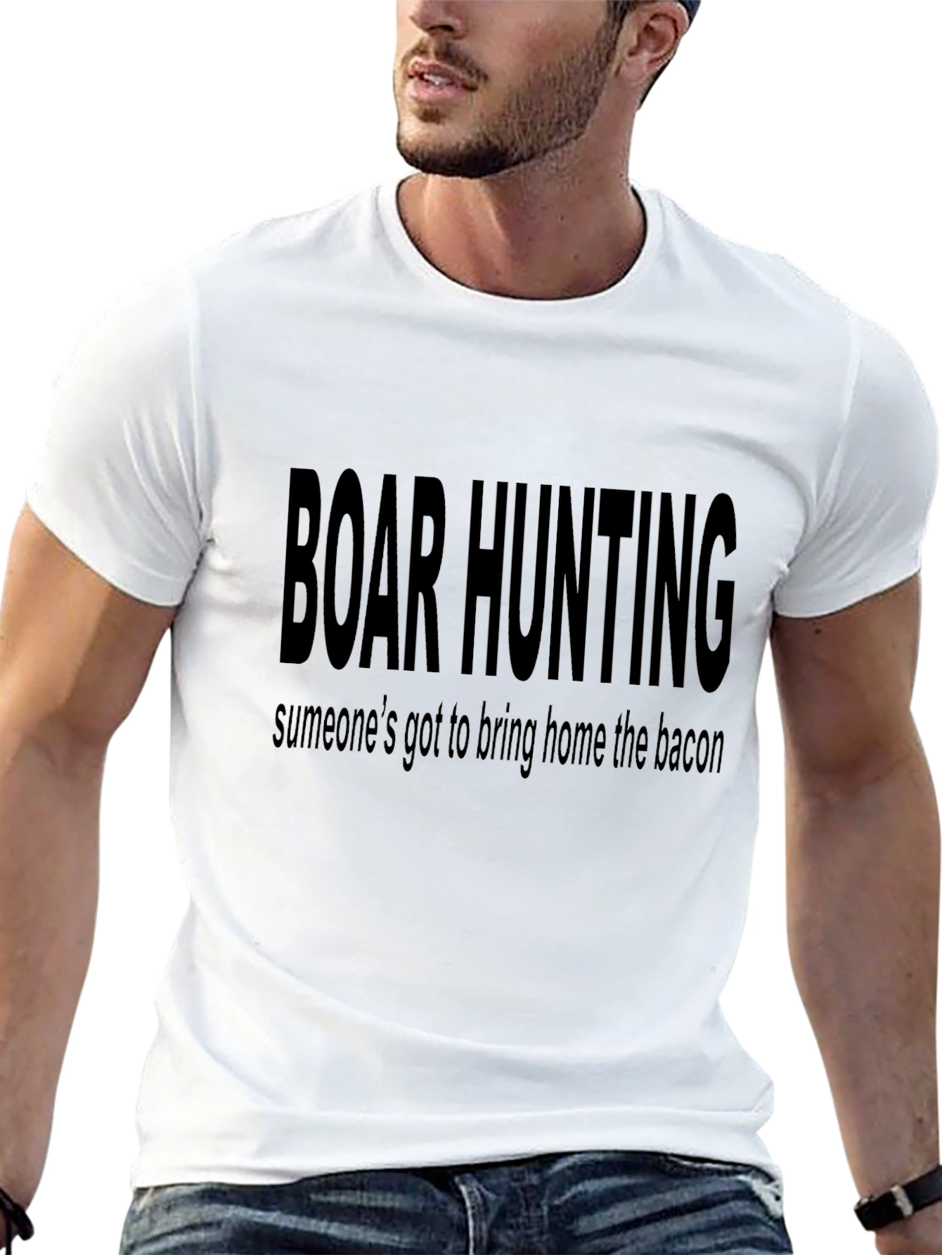 Boar Hunting Bacon T-Shirt Funny Graphic Tee - 13