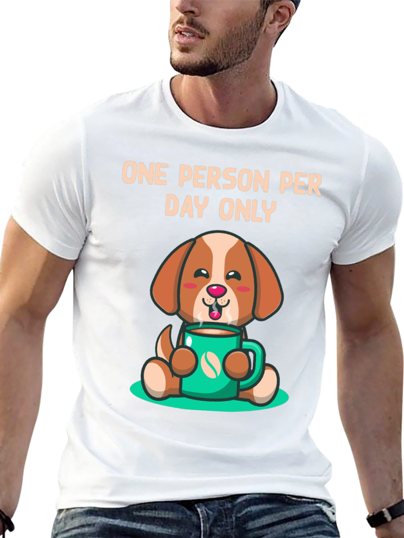 Black Cute Dog Coffee Lover T-Shirt view 13