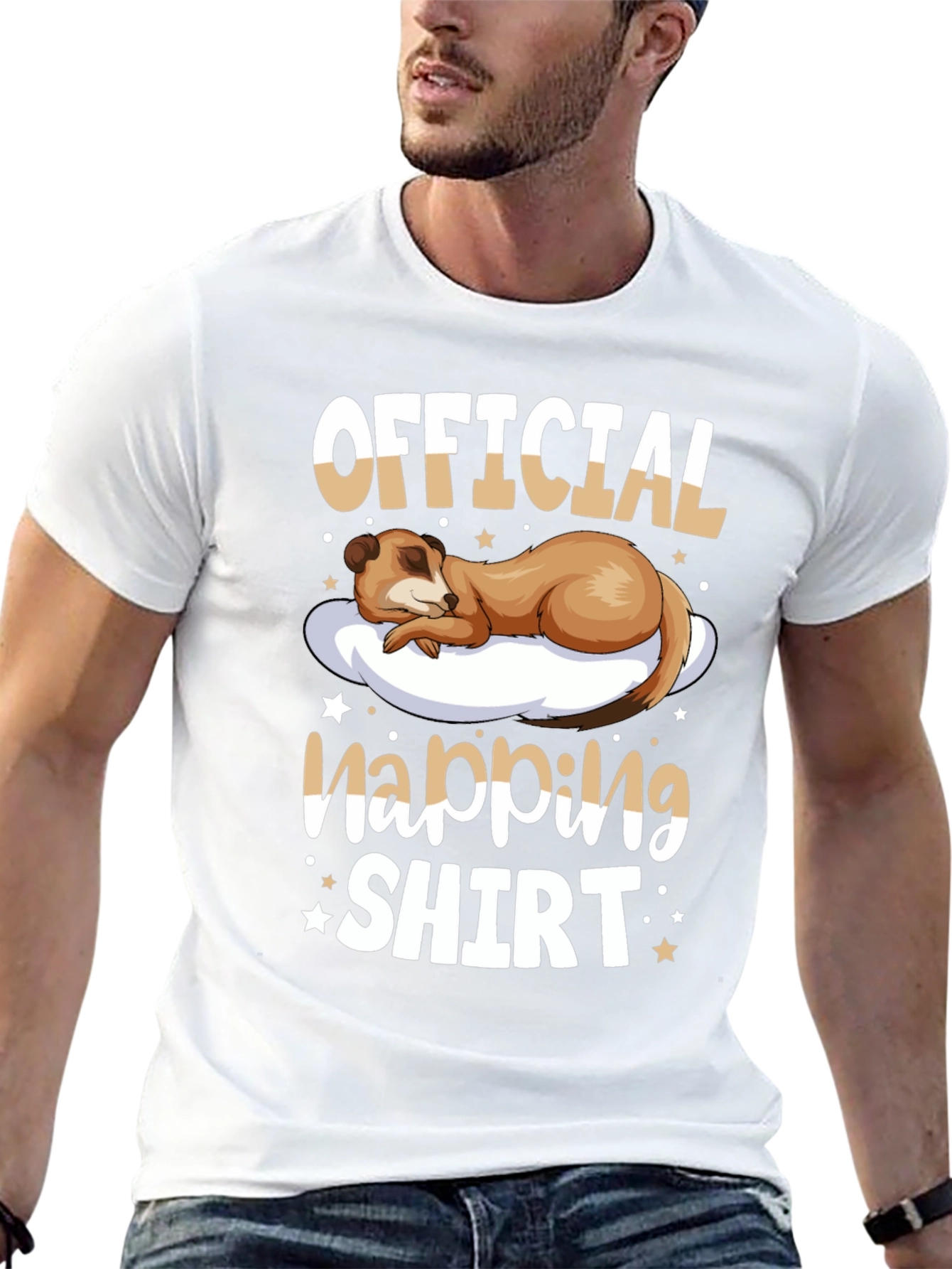 Black Official Napping Shirt - Meerkat Sleep Tee view 13