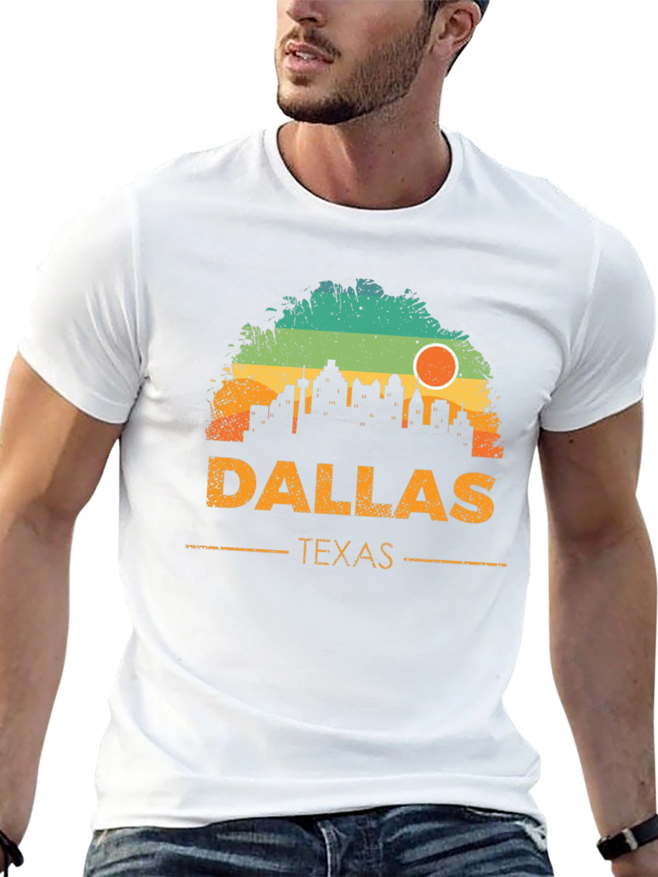 Black Dallas Texas Skyline Graphic T-Shirt view 13