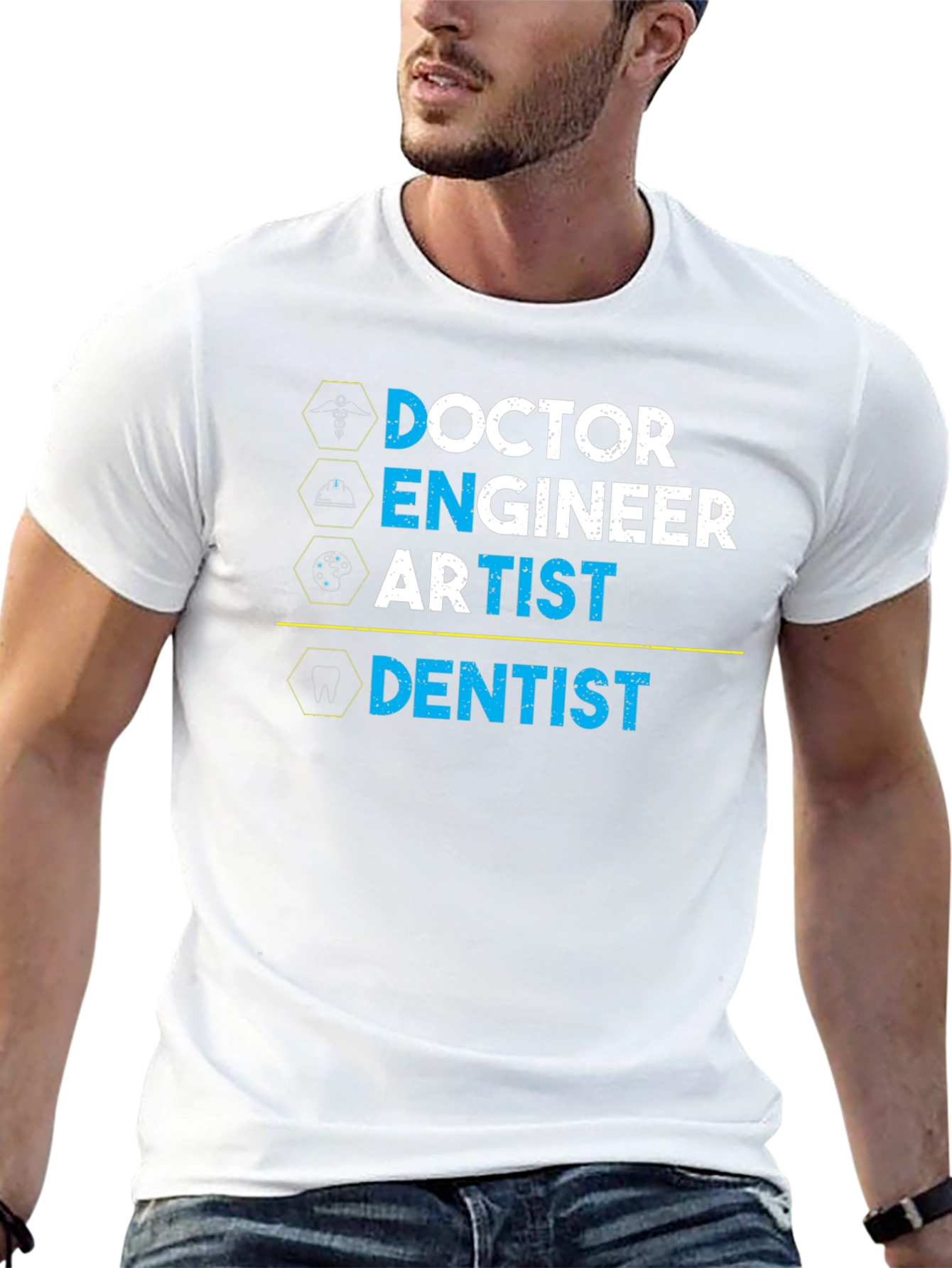 Black Doctor, Engineer, Artist, Dentist Graphic T-Shirt view 13