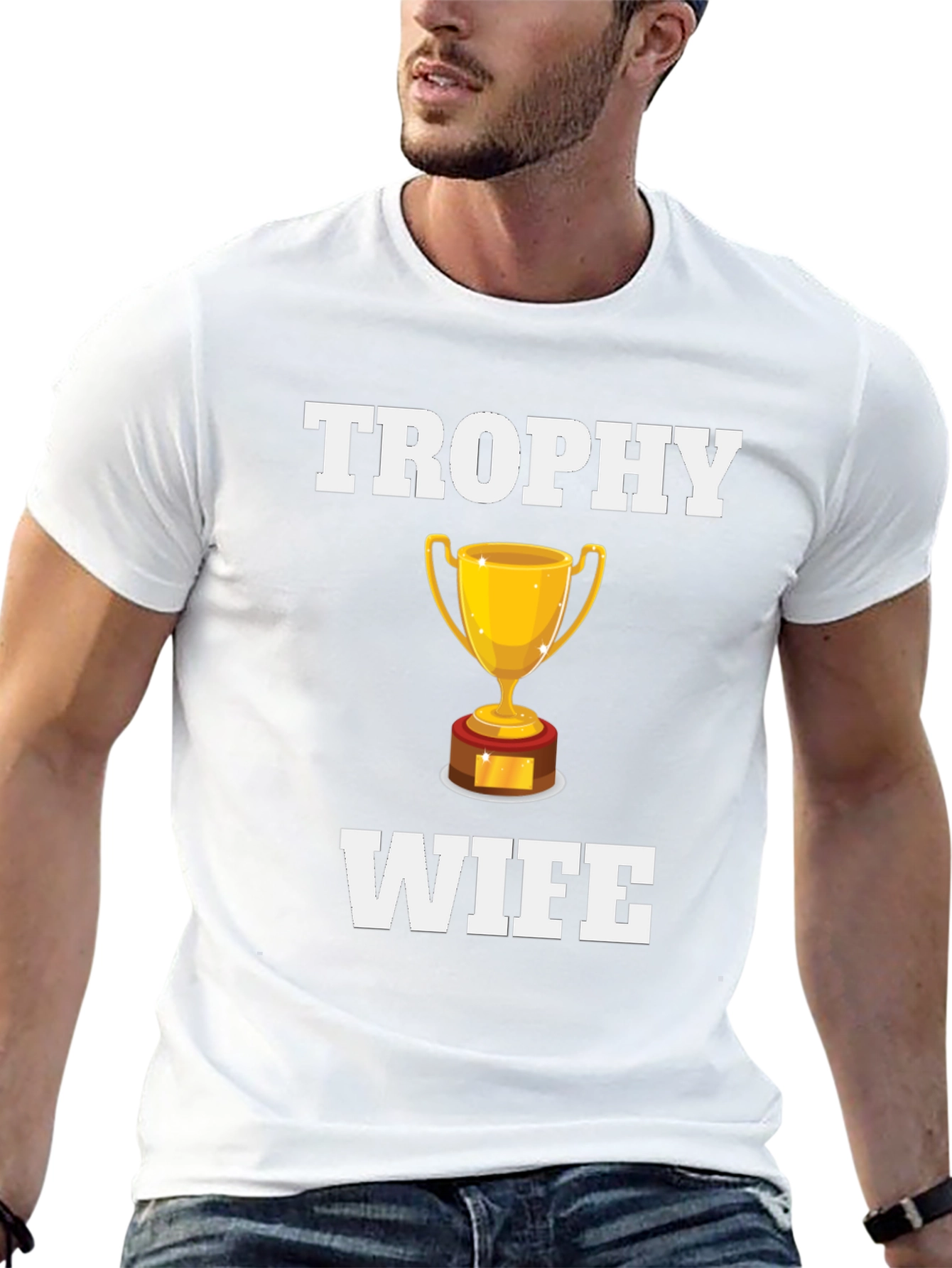 Black Trophy Wife Graphic T-Shirt - Novelty Humor Tee view 13