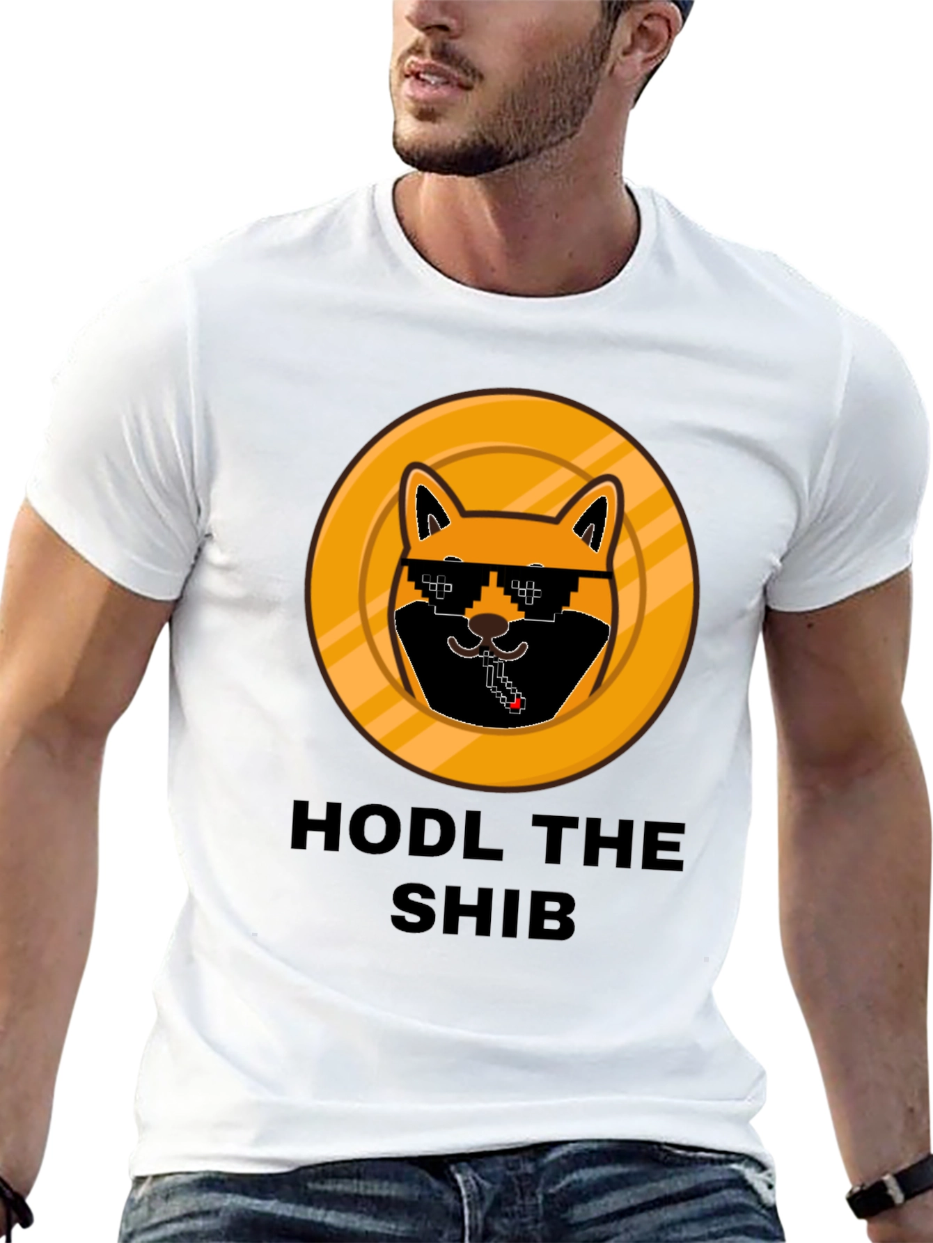 Black HODL THE SHIB Crypto T-Shirt - Black view 13