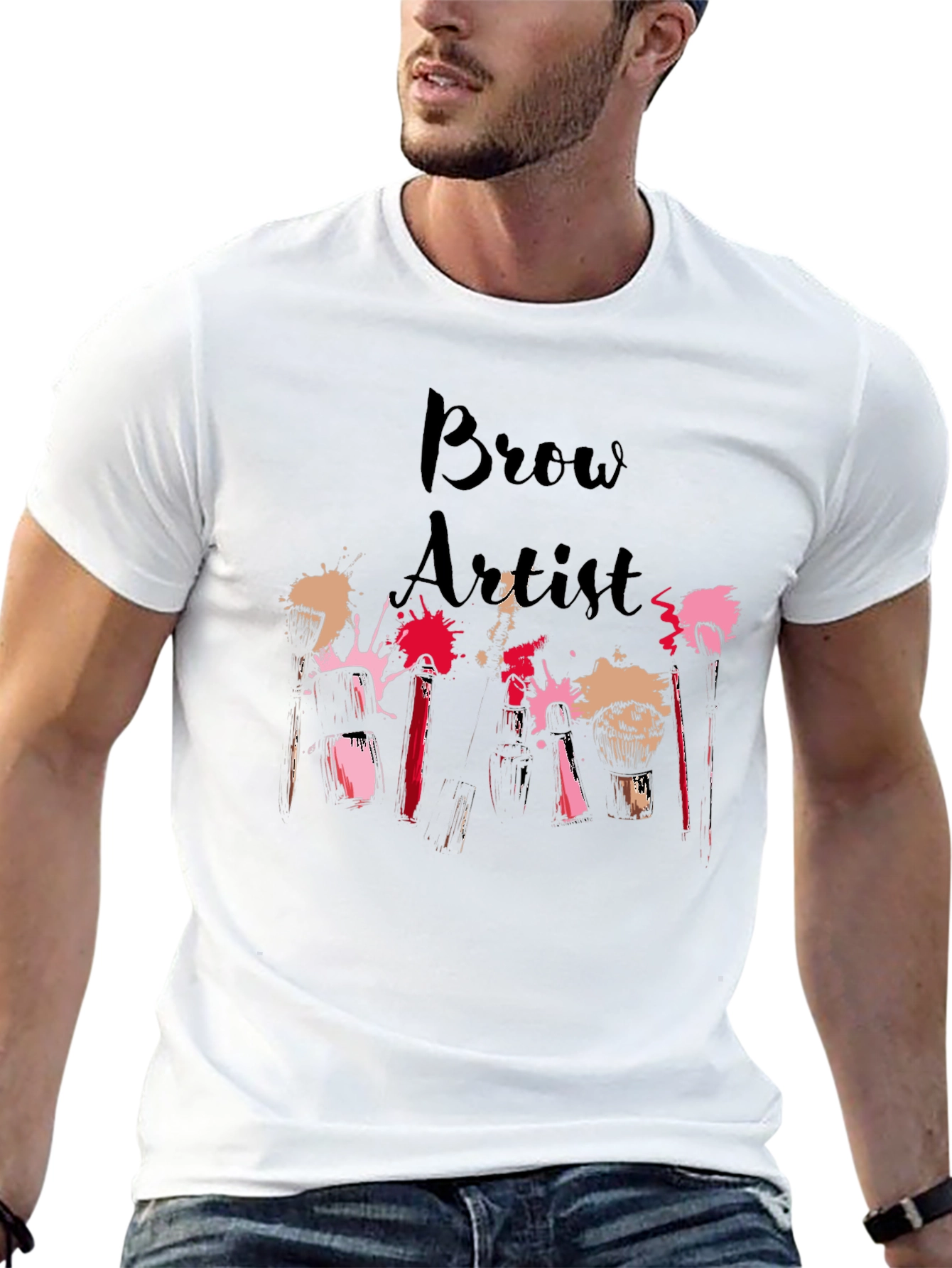 Black Brow Artist T-Shirt - Makeup & Beauty Design view 13