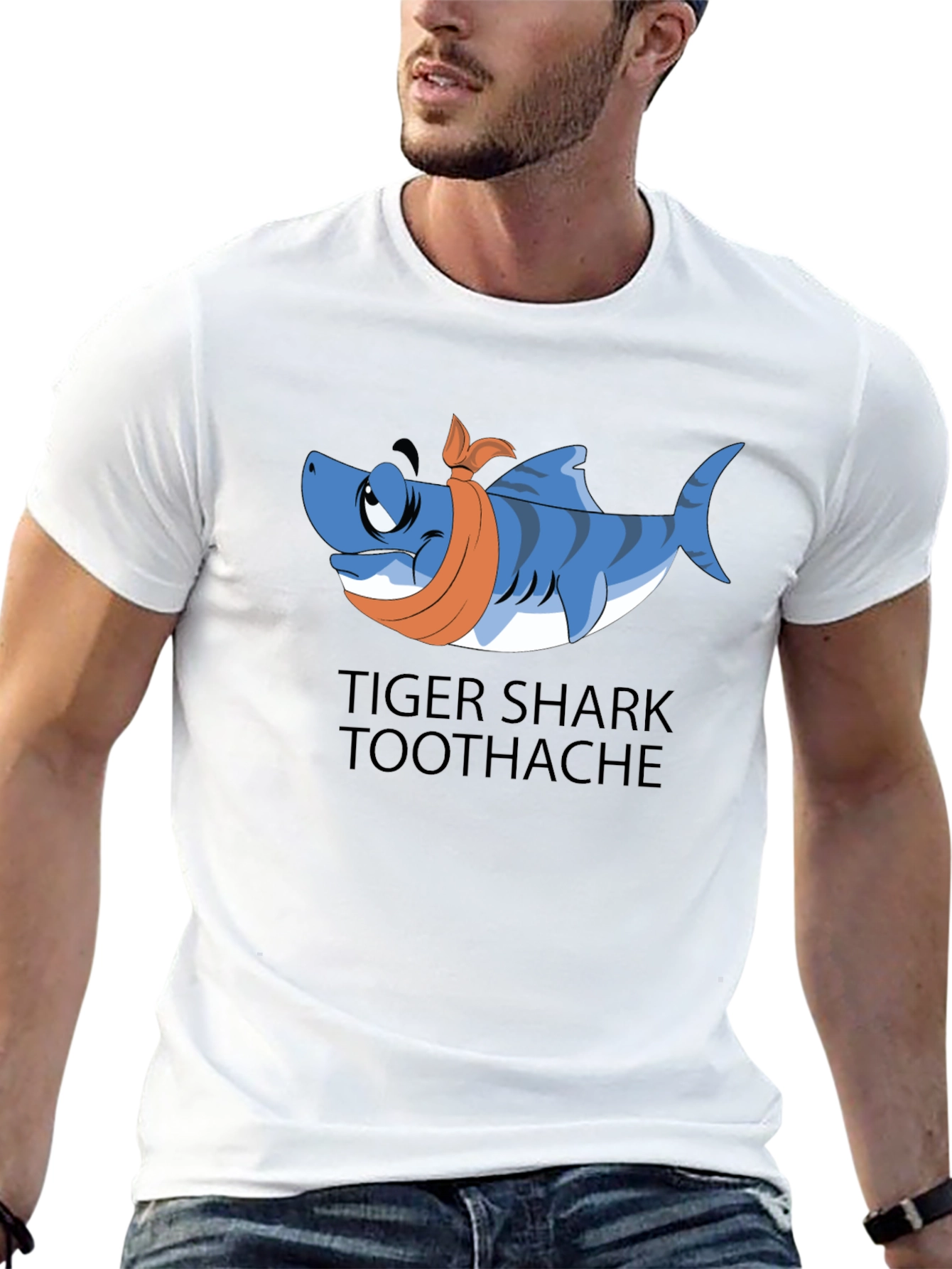Black Tiger Shark Toothache T-Shirt view 13