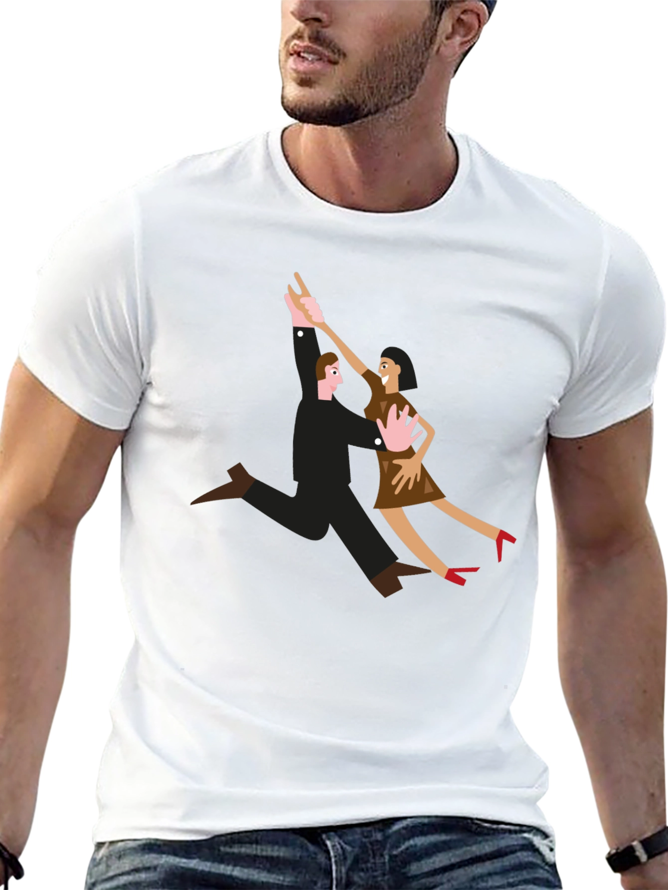 Black Dancing Couple Graphic T-Shirt view 13
