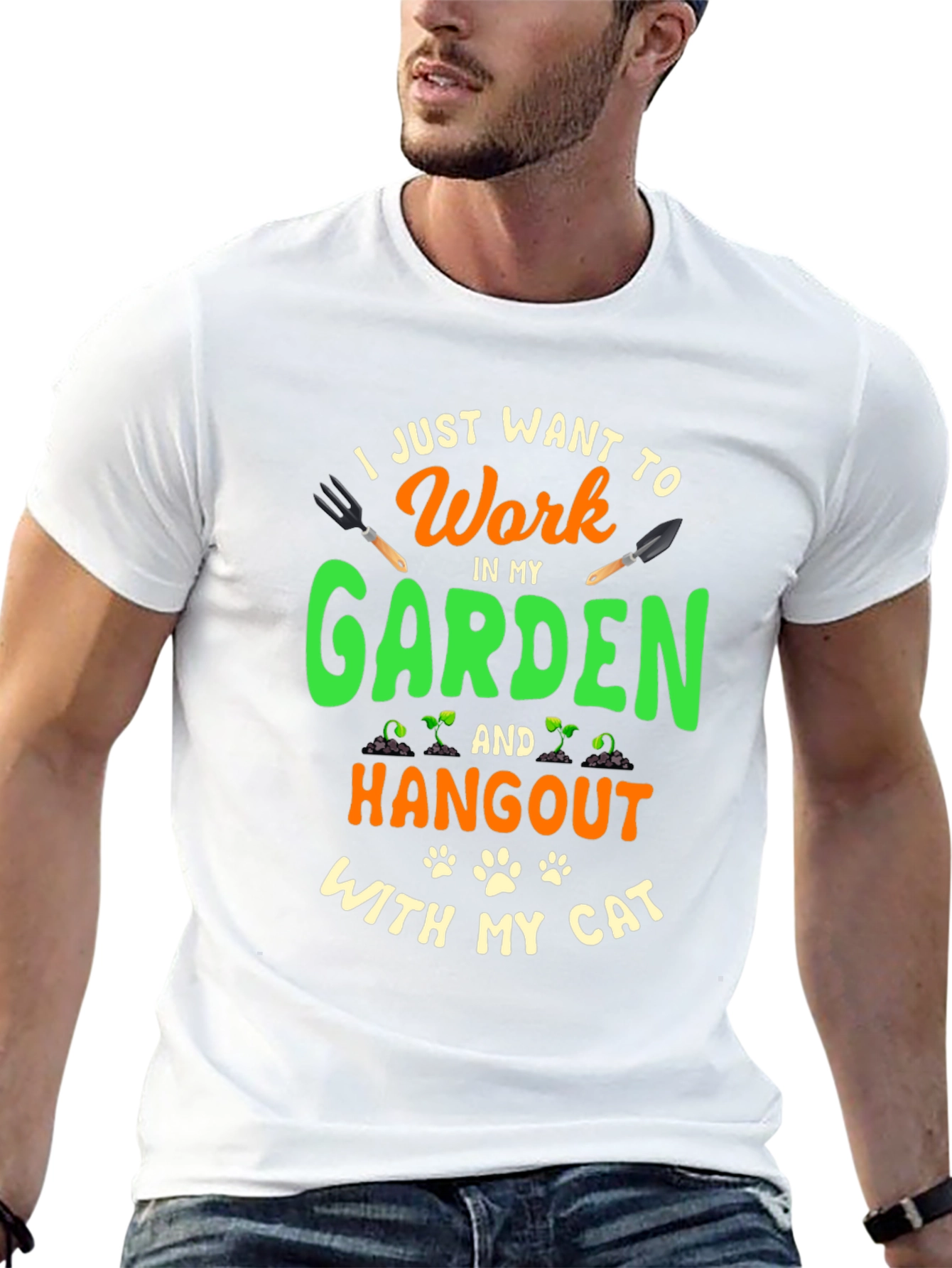 Black I Just Want To Work In My Garden T-Shirt view 13