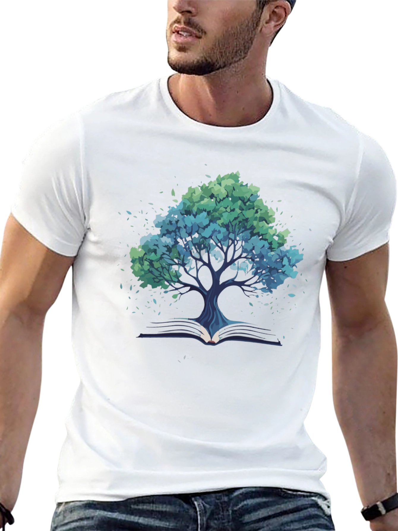 Black Tree of Knowledge Black T-Shirt - Read & Grow! view 13