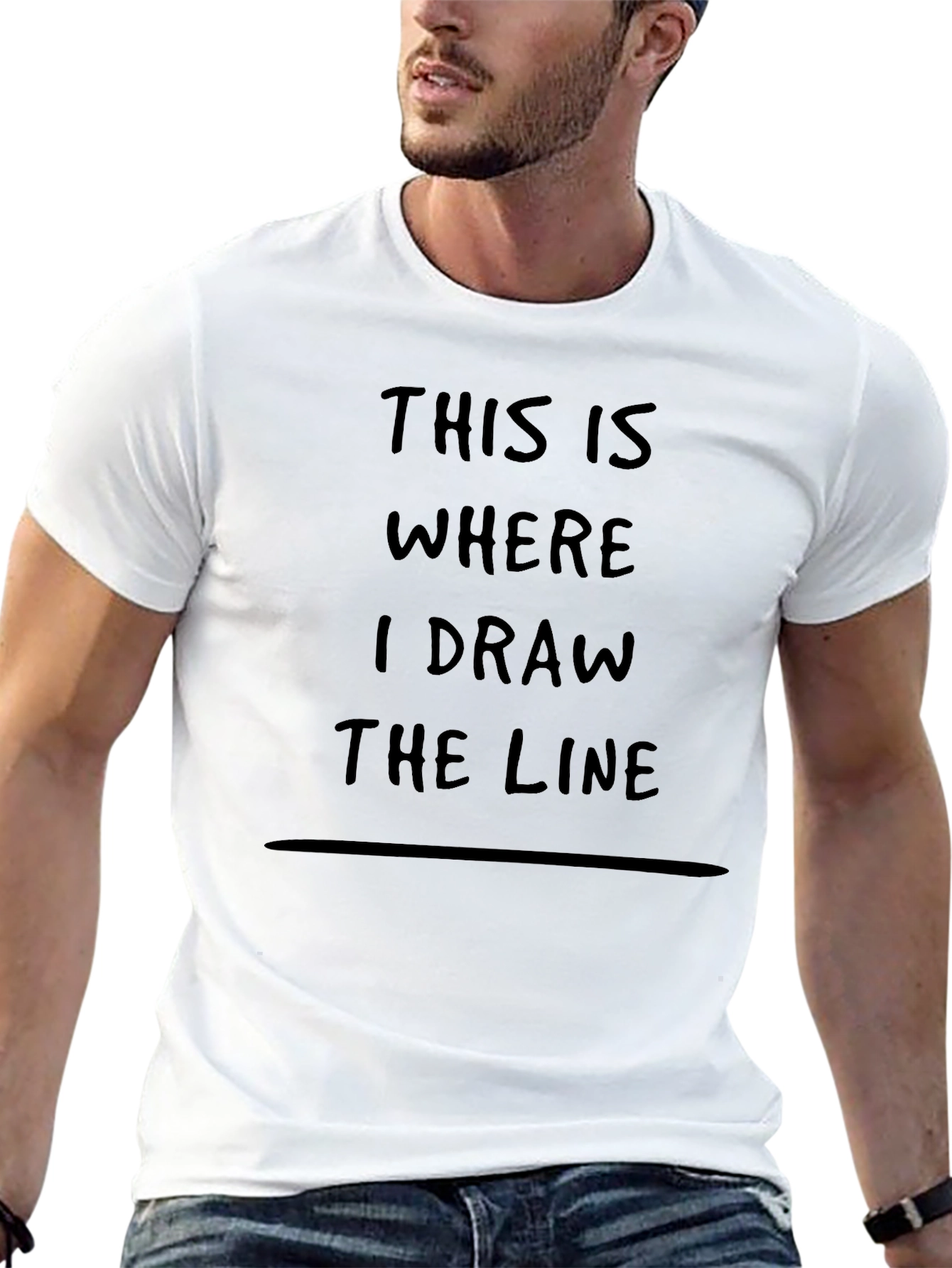 Black This Is Where I Draw The Line T-Shirt view 13