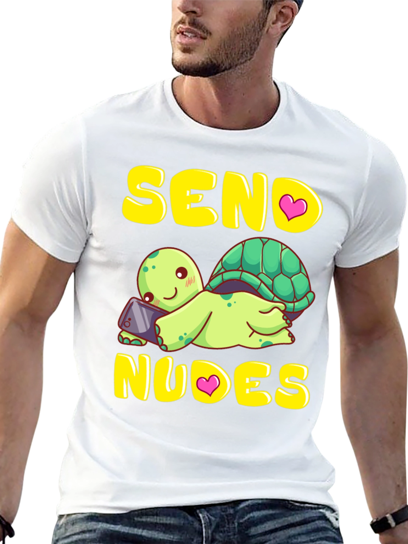 Black Send Nudes Turtle T-Shirt Funny Graphic Tee view 13