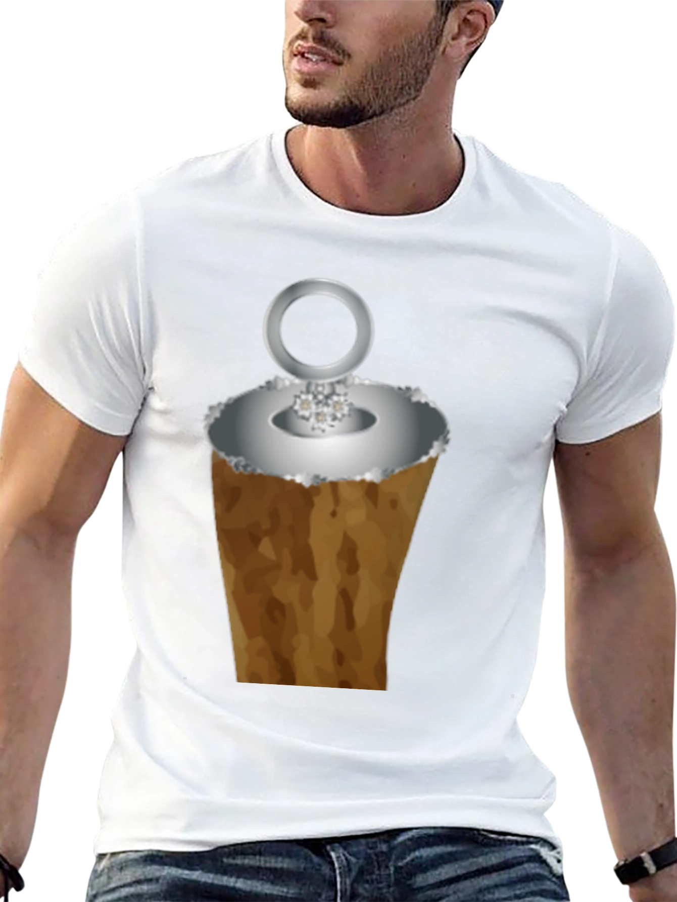 Black Funny Ice Cream Cone Ring Black T-Shirt view 13