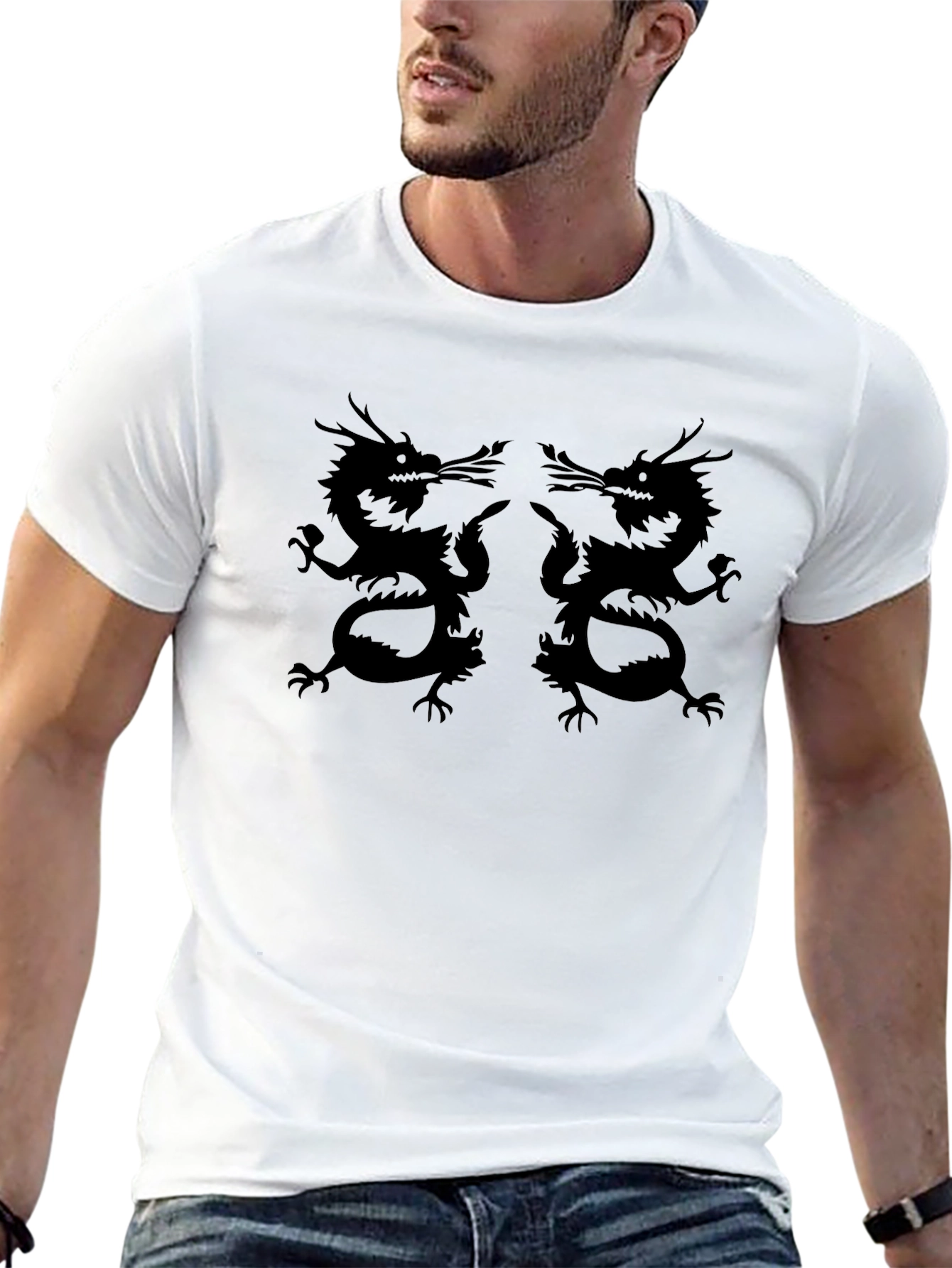 Black Dragon Graphic Print Tee - Black view 13