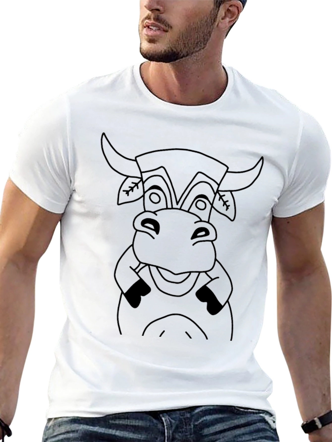 Black Funny Cow Graphic Tee - Black Cotton T-Shirt view 13