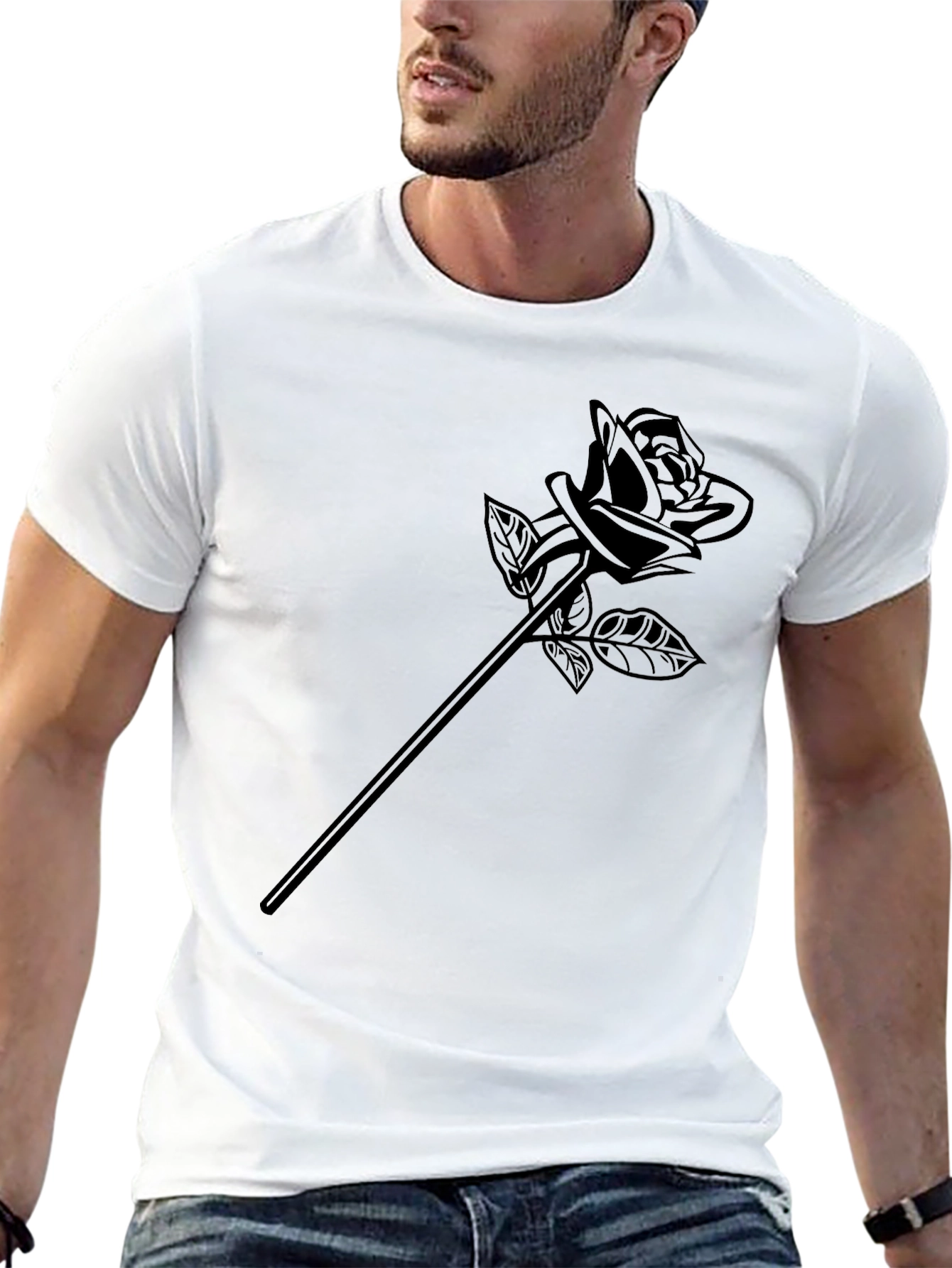 Black Black Rose Graphic Tee - Modern Menswear view 13