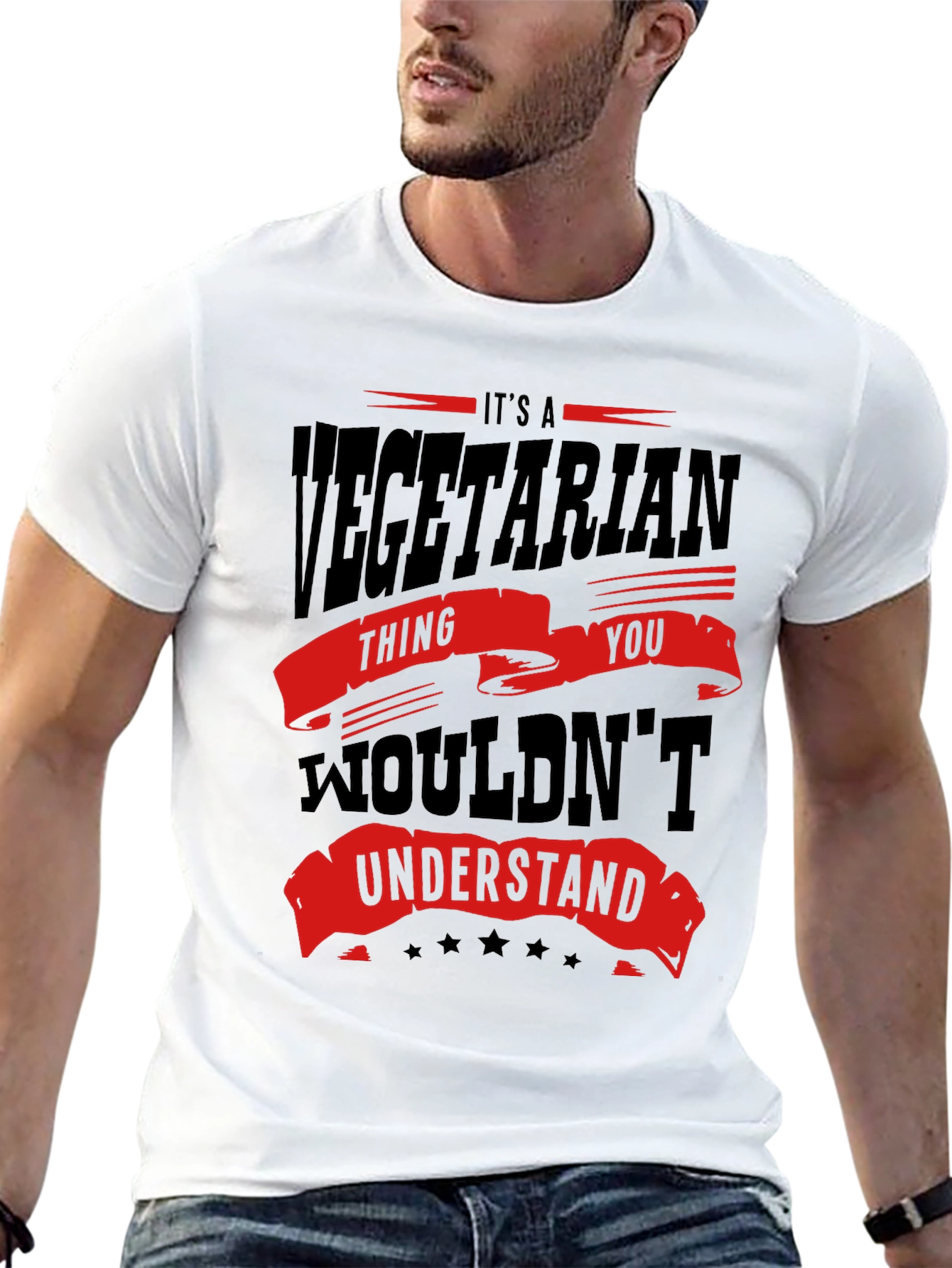 Black Vegetarian Thing T-Shirt view 13