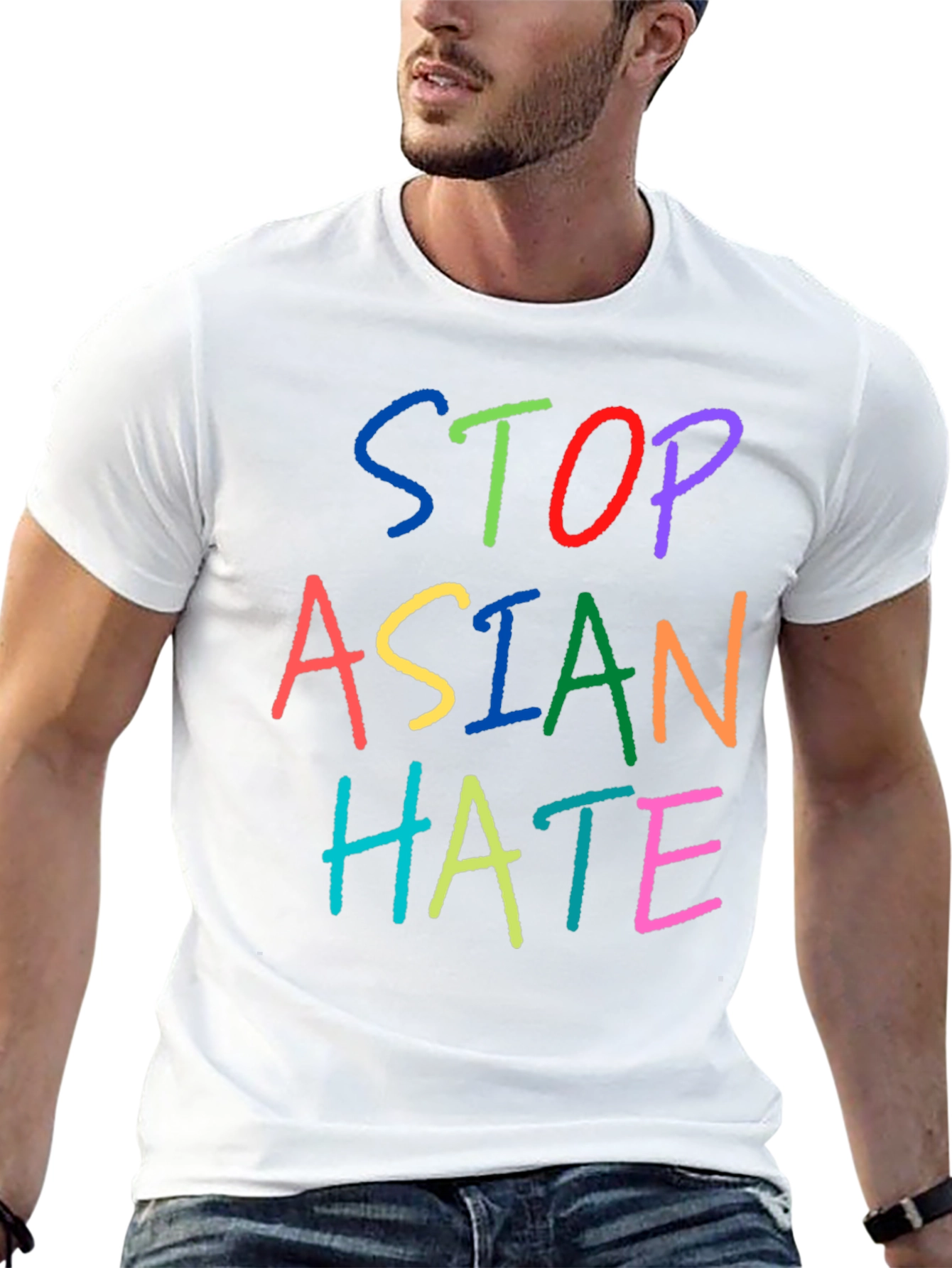 Black Stop Asian Hate Black T-Shirt view 13