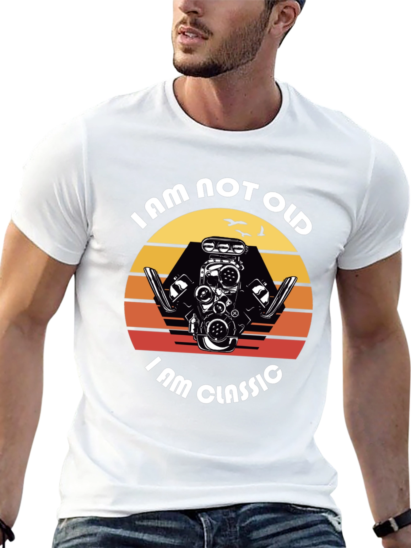 Black I am Not Old I am Classic Engine T-Shirt view 13