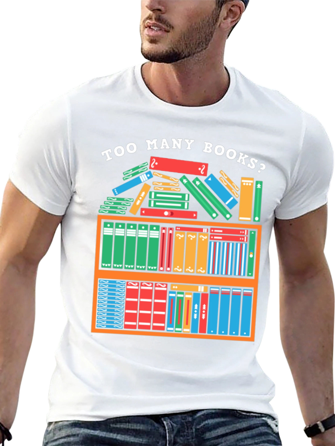 Black Too Many Books T-Shirt - Reader Gift view 13