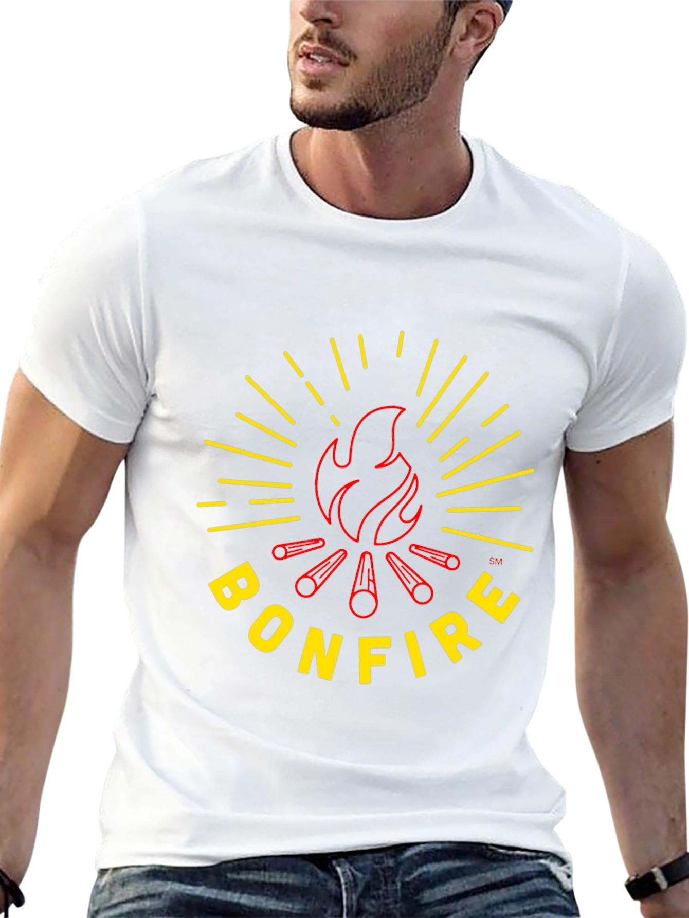 Black Bonfire Graphic Tee - Black Cotton T-Shirt view 13