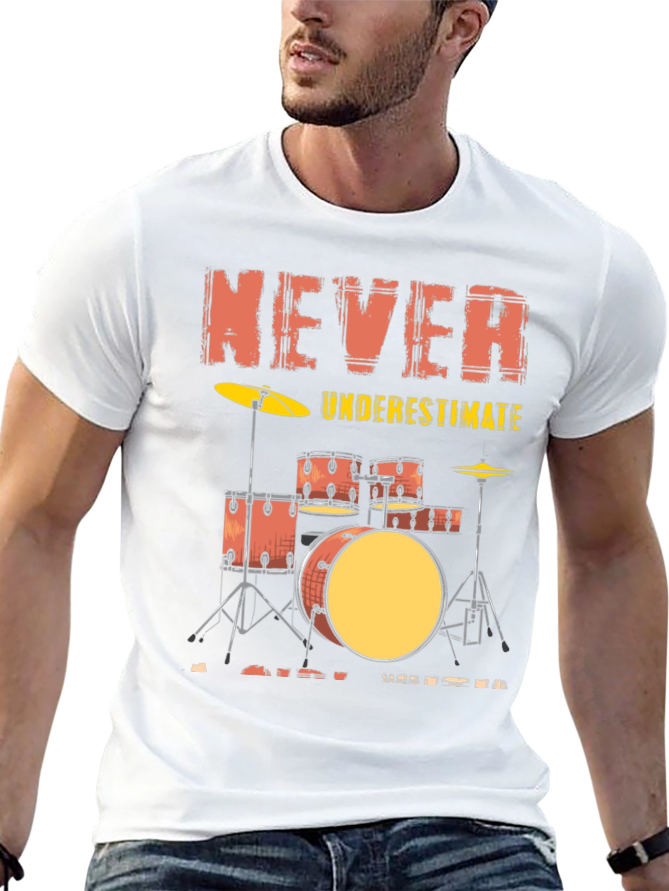 Black Never Underestimate a Drummer T-Shirt view 13