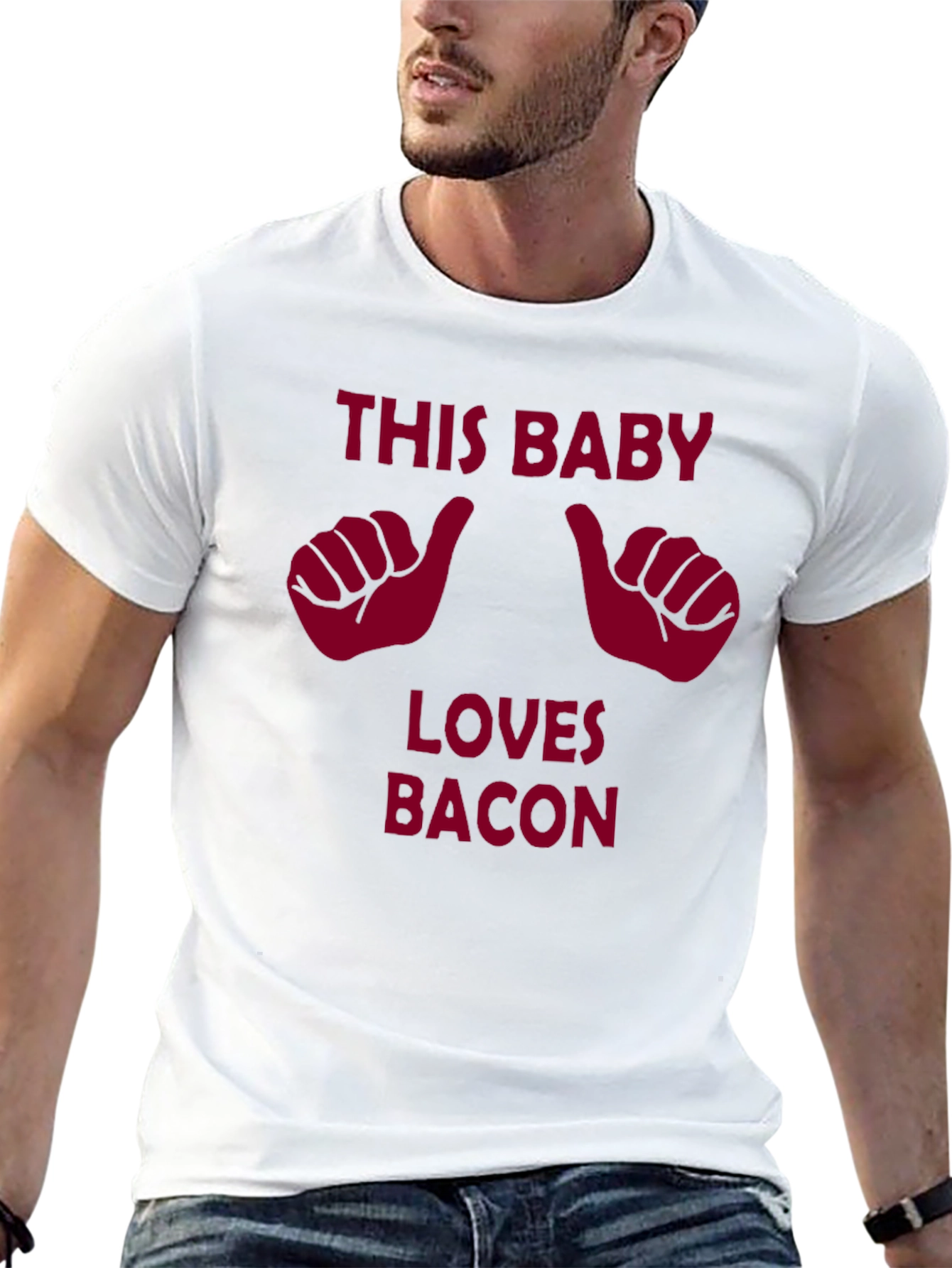 Black This Baby Loves Bacon Graphic Tee view 13