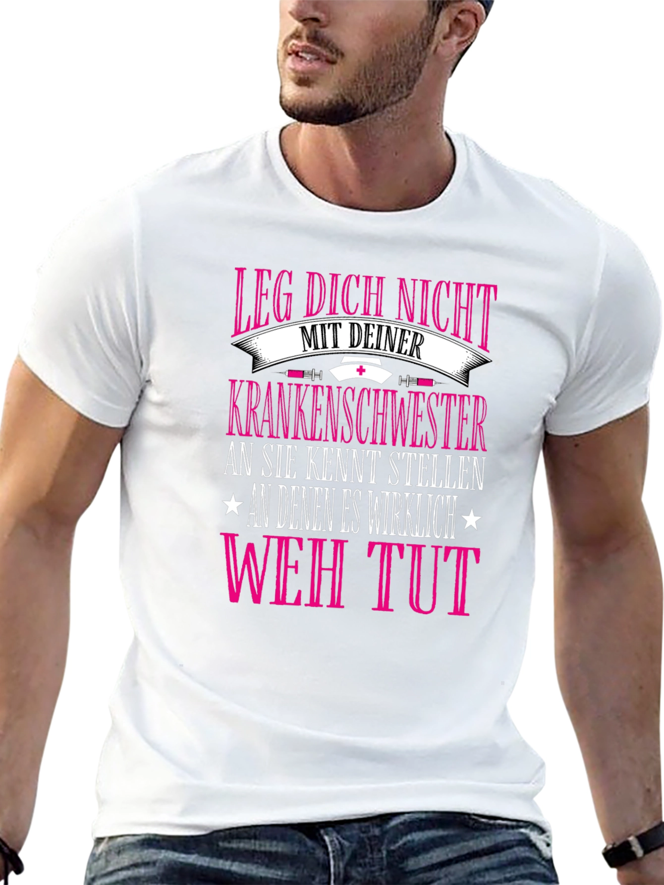 Black Nurse Warning T-Shirt - Leg Dich Nicht view 13