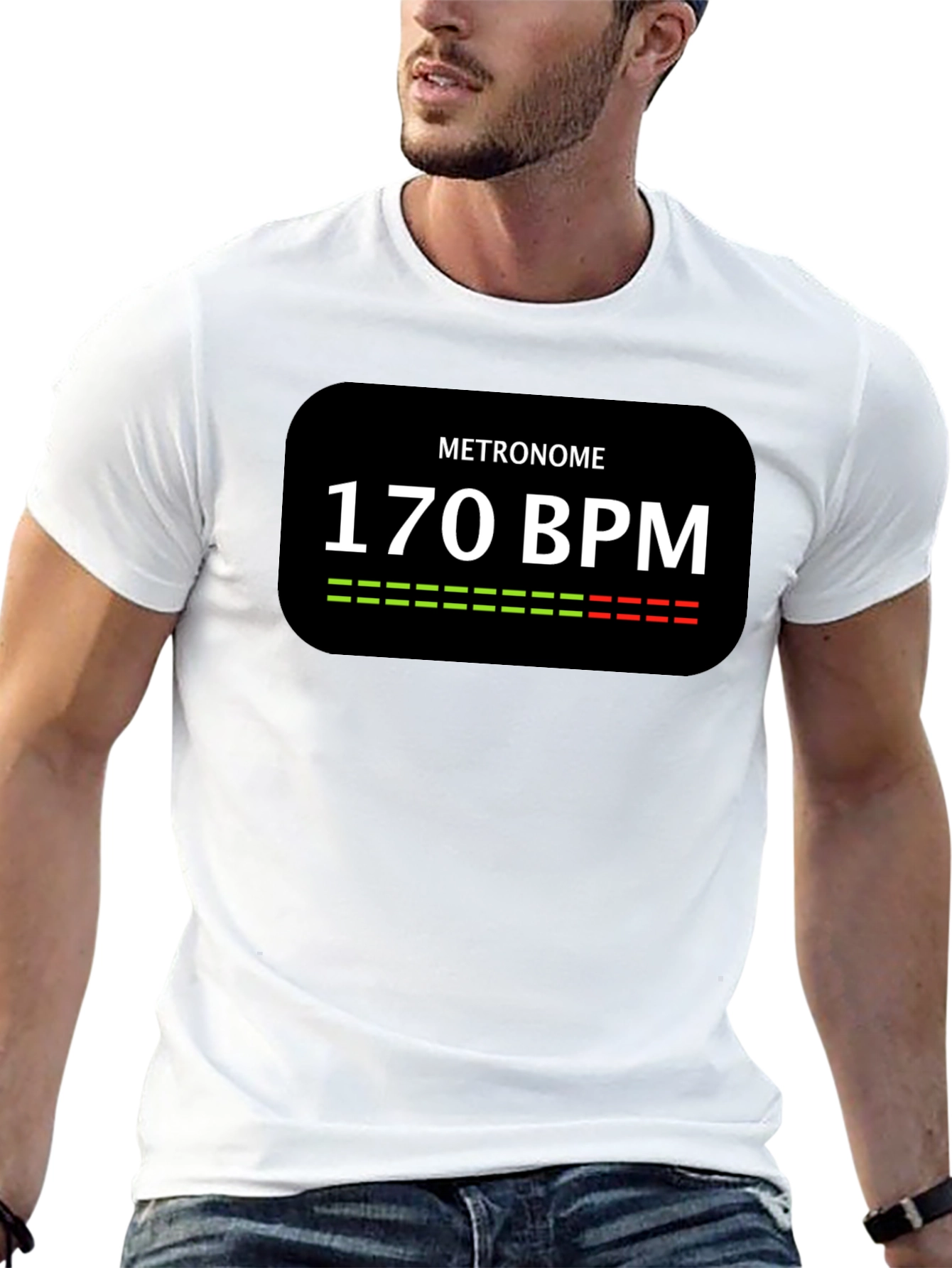 Black Metronome 170 BPM Black T-Shirt view 13