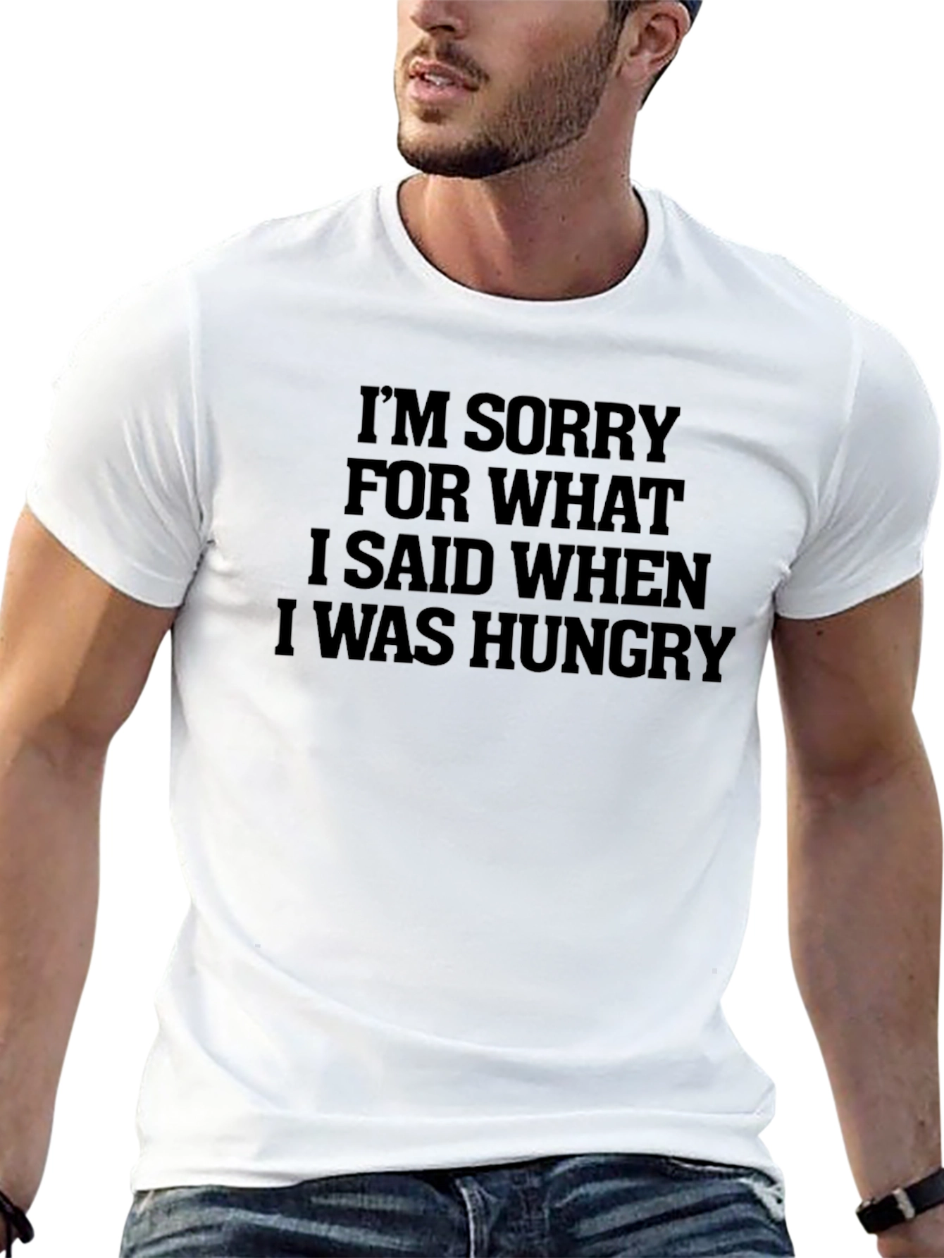 Black Funny Hungry T-Shirt - I'm Sorry For What I Said view 13