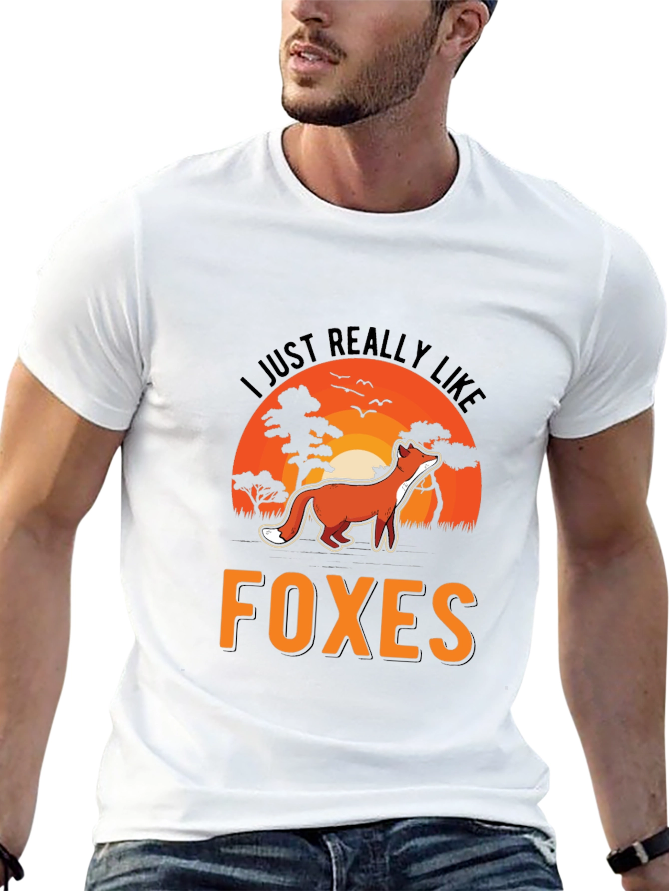 Black Fox Lover T-Shirt: I Just Really Like Foxes view 13